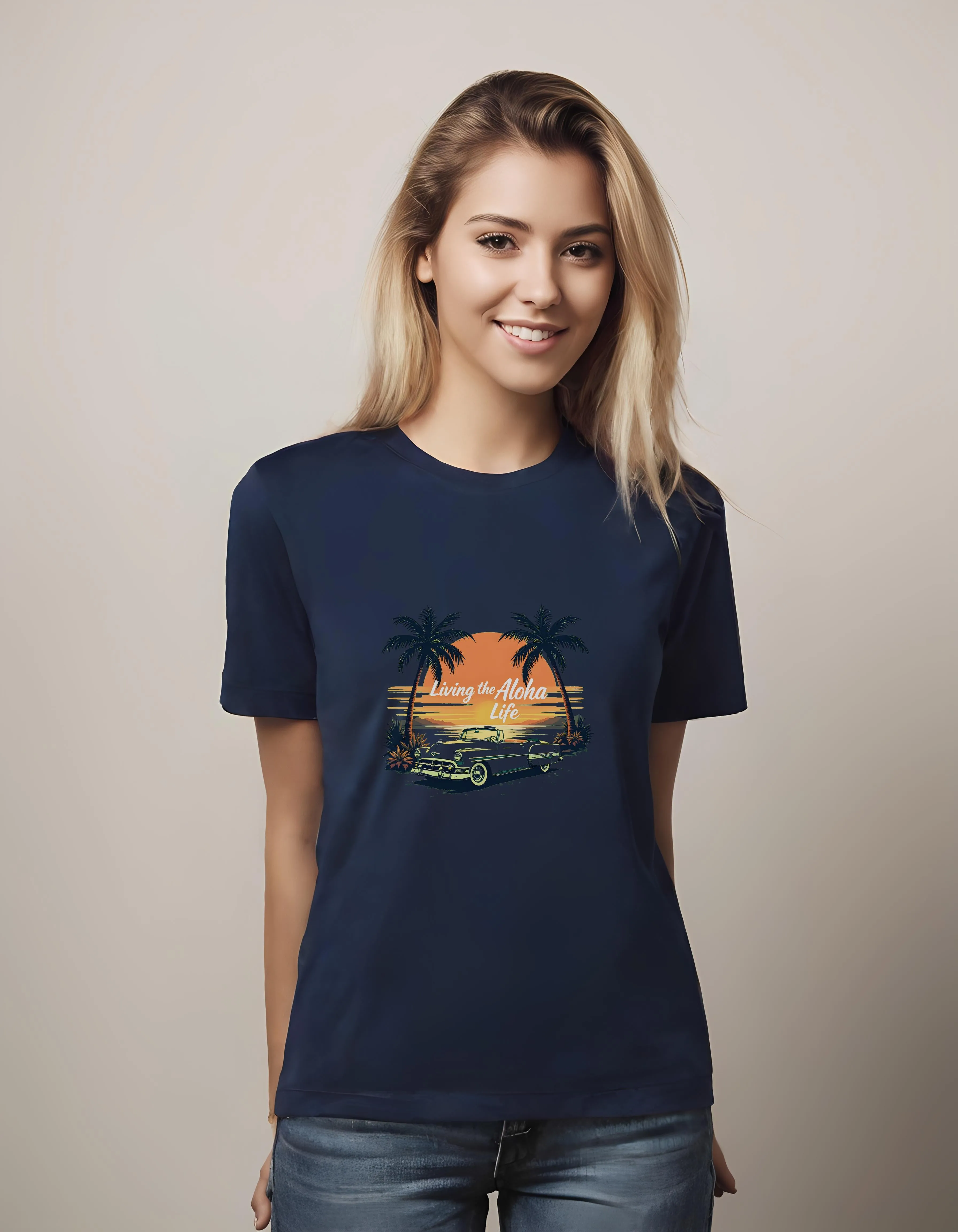 Living the Aloha Life Retro Design | Classic T-Shirt (Unisex)