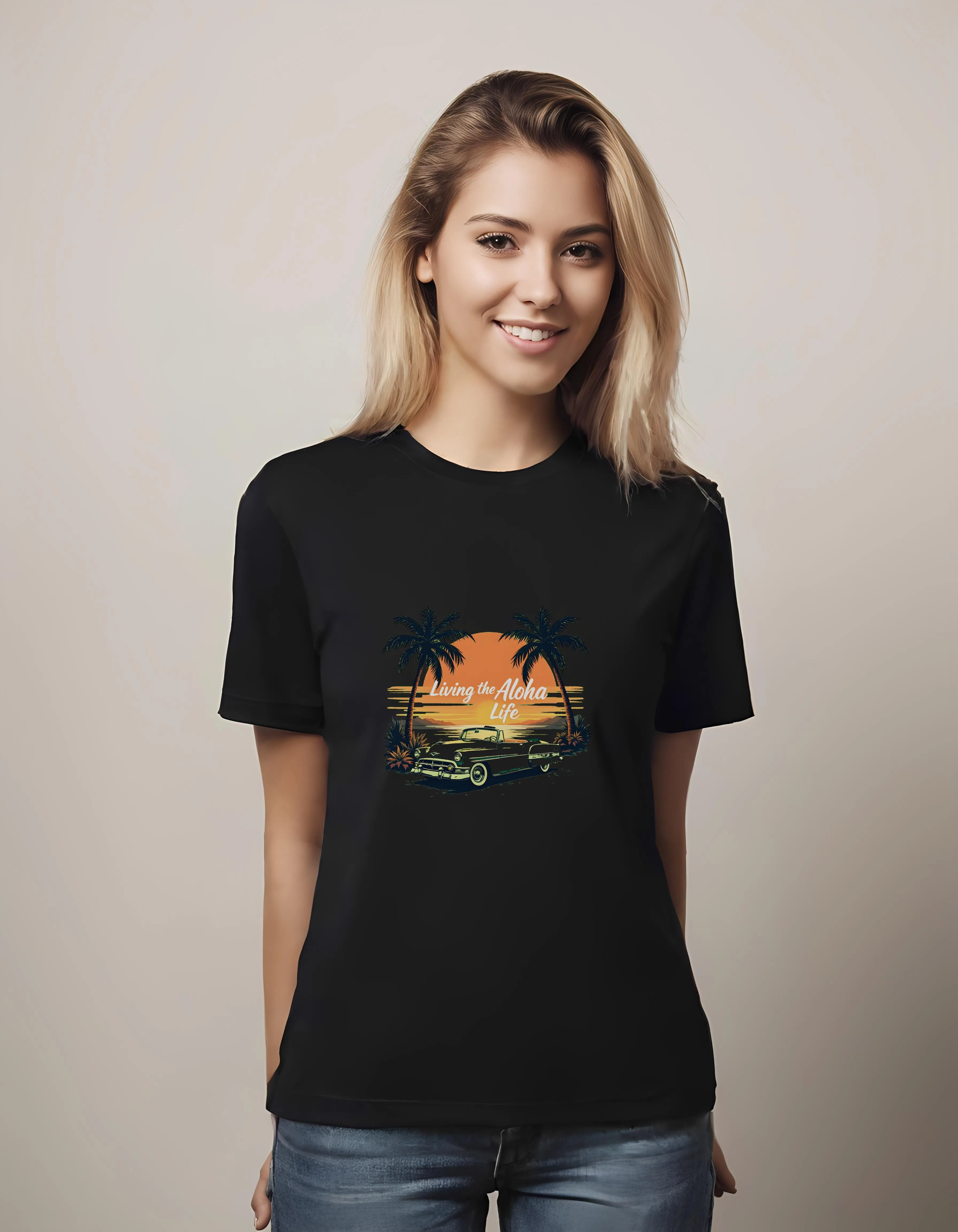 Living the Aloha Life Retro Design | Classic T-Shirt (Unisex)