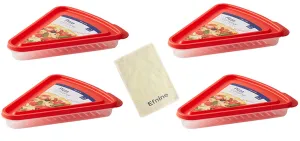Lock & Lock Pizza Storage Container 420ml Set of 4pc and a Efnine Bamboo Yarn Kitchen Towel