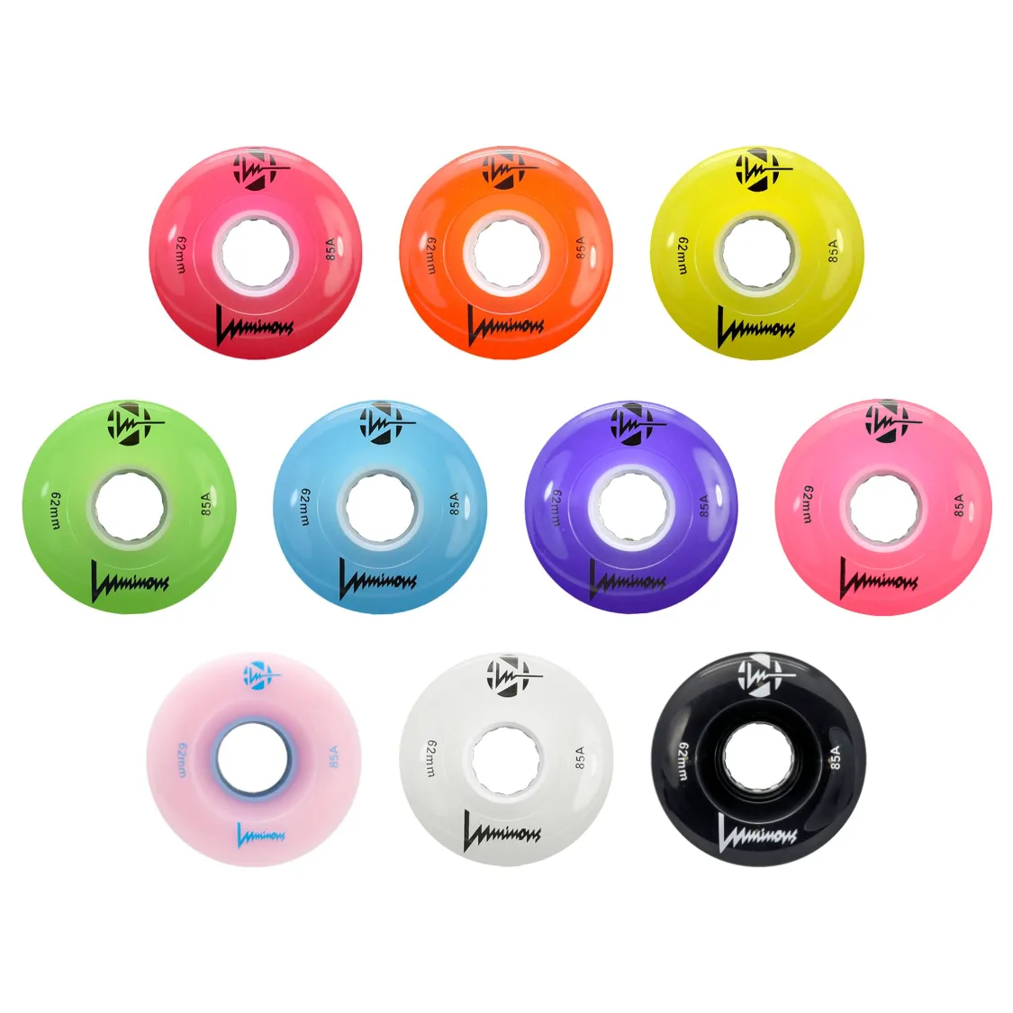 Luminous LED Quad Wheels 62mm 85a 4pk