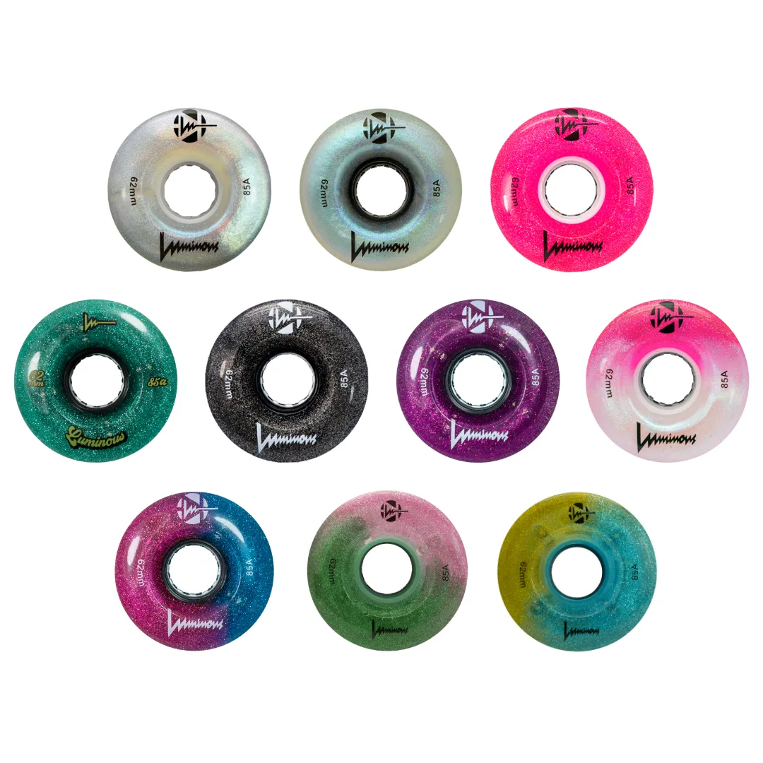 Luminous LED Quad Wheels Glitter 62mm 85a 4pk