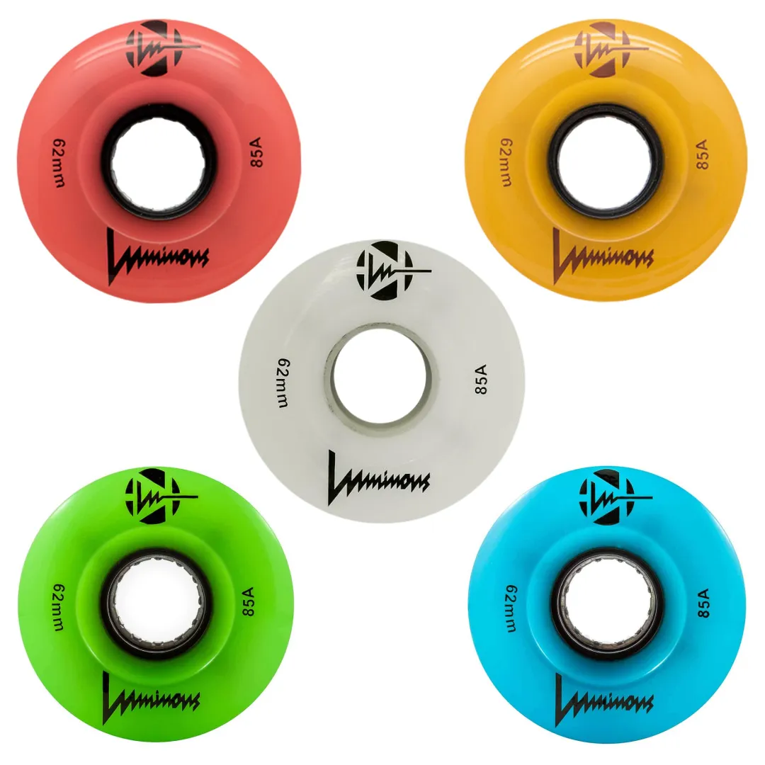 Luminous LED Quad Wheels Glow 62mm 85a 4pk
