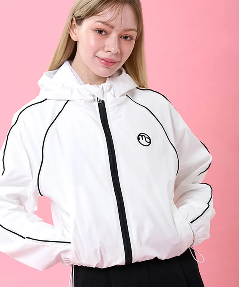 MACKY Golf: Coloring Line Hood Windbreaker - White