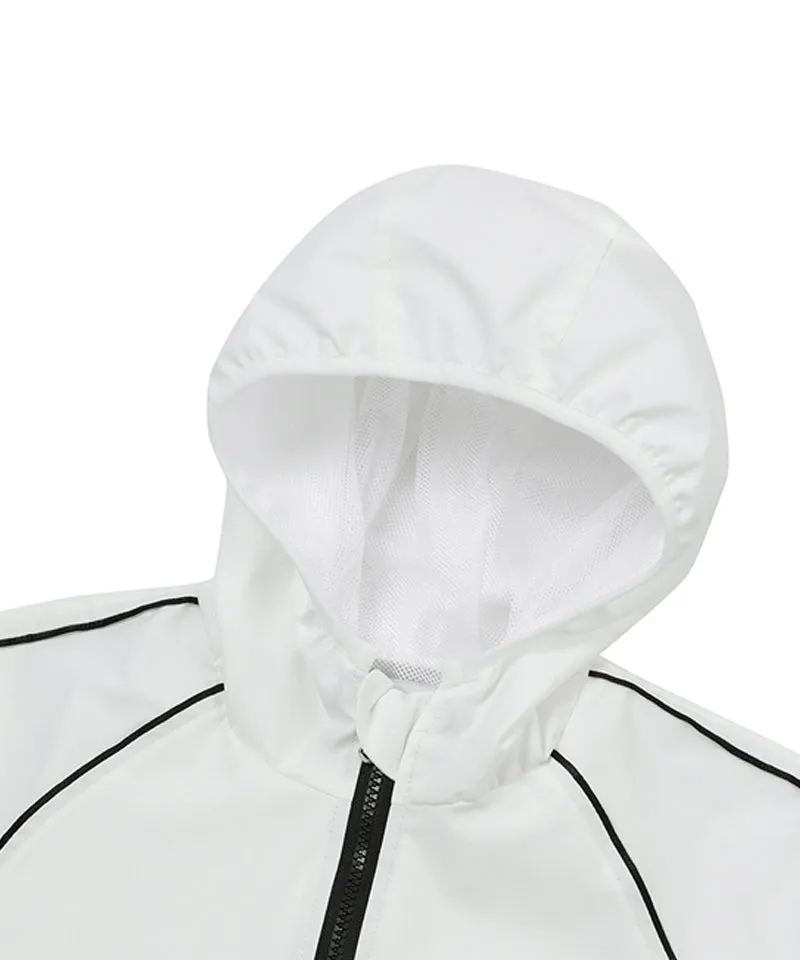 MACKY Golf: Coloring Line Hood Windbreaker - White