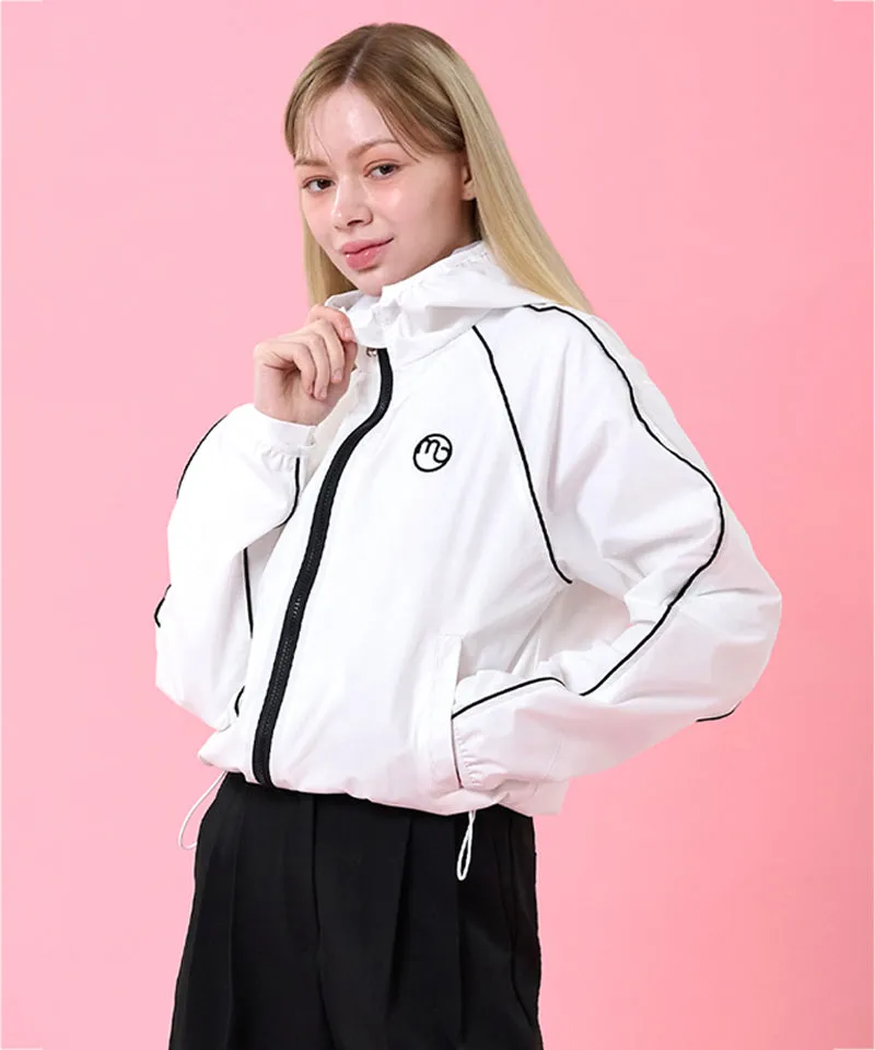 MACKY Golf: Coloring Line Hood Windbreaker - White