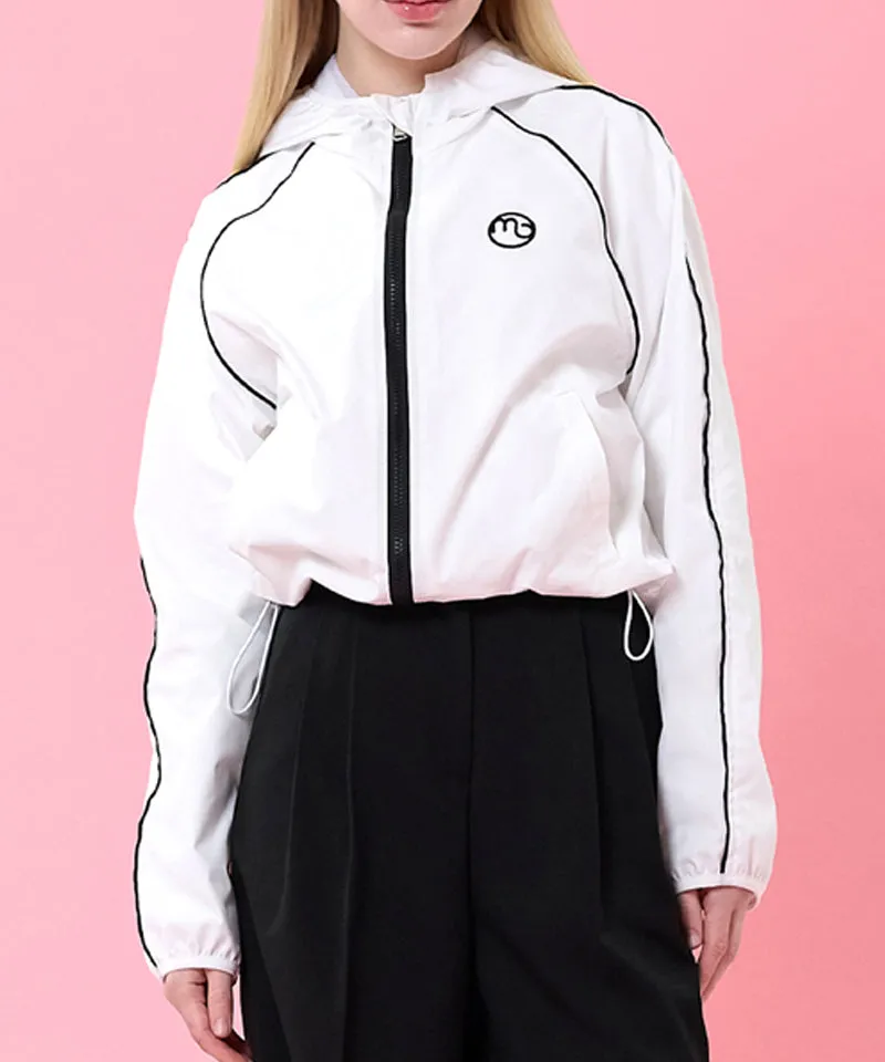 MACKY Golf: Coloring Line Hood Windbreaker - White