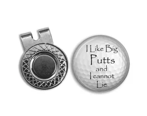 Magnetic Golf Ball Marker and hat clip set - I Like Big Putts - GOLF BALL MARKER - Gift for golfer - gift for Dad - Father's Day gift - golf