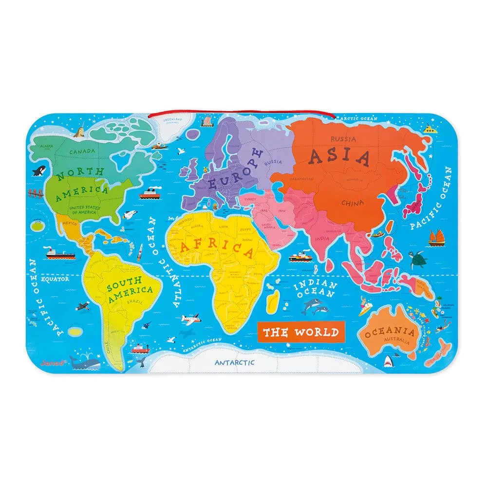 Magnetic World Puzzle Map- English