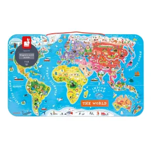 Magnetic World Puzzle Map- English