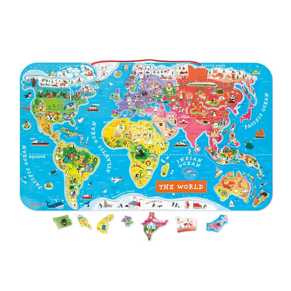 Magnetic World Puzzle Map- English