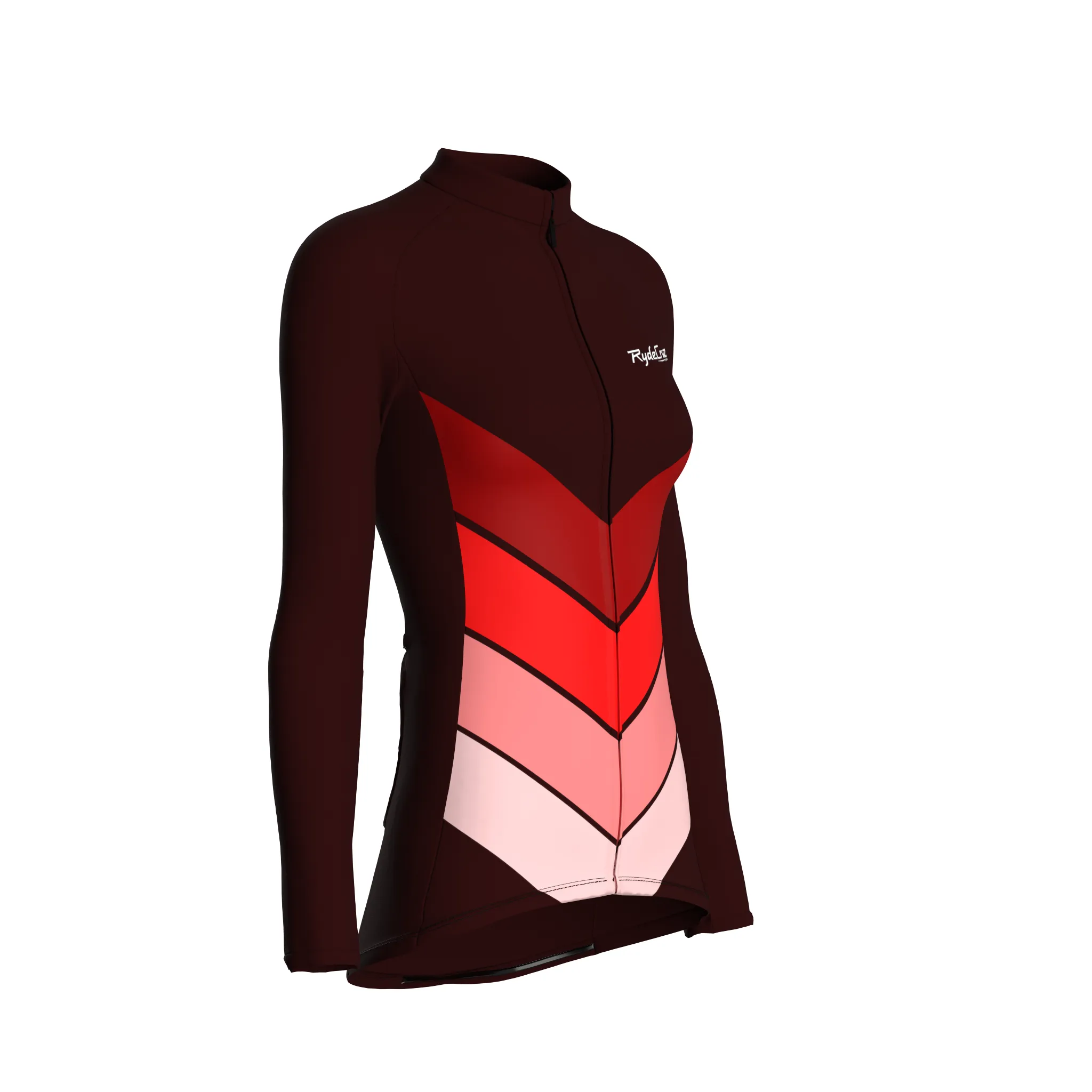 Mecha Shell | Dark Red Female Long Sleeves Jersey