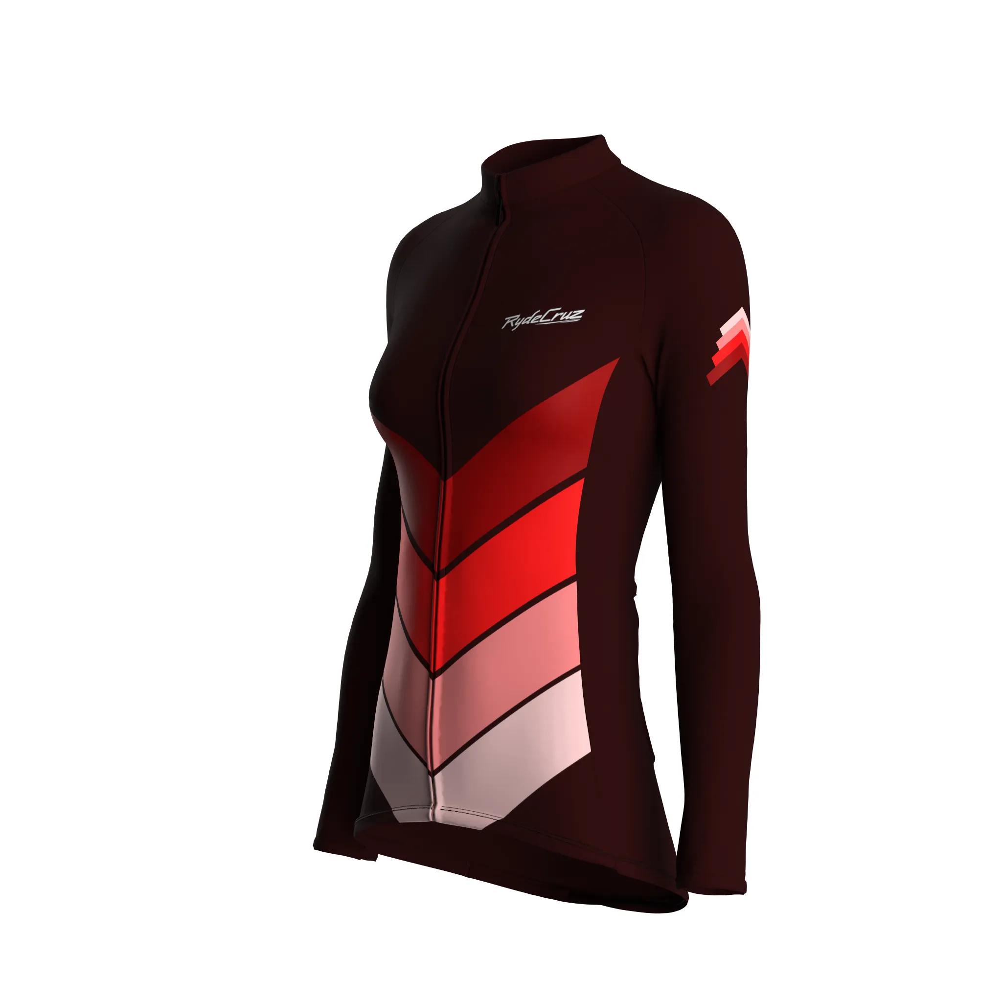 Mecha Shell | Dark Red Female Long Sleeves Jersey