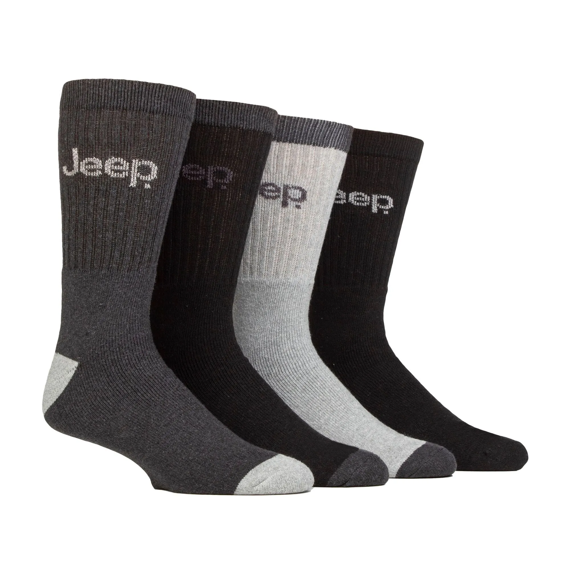 Men's 4 Pack Recycled Cotton Boot Socks | Thick Knit Full Cushioned Socks