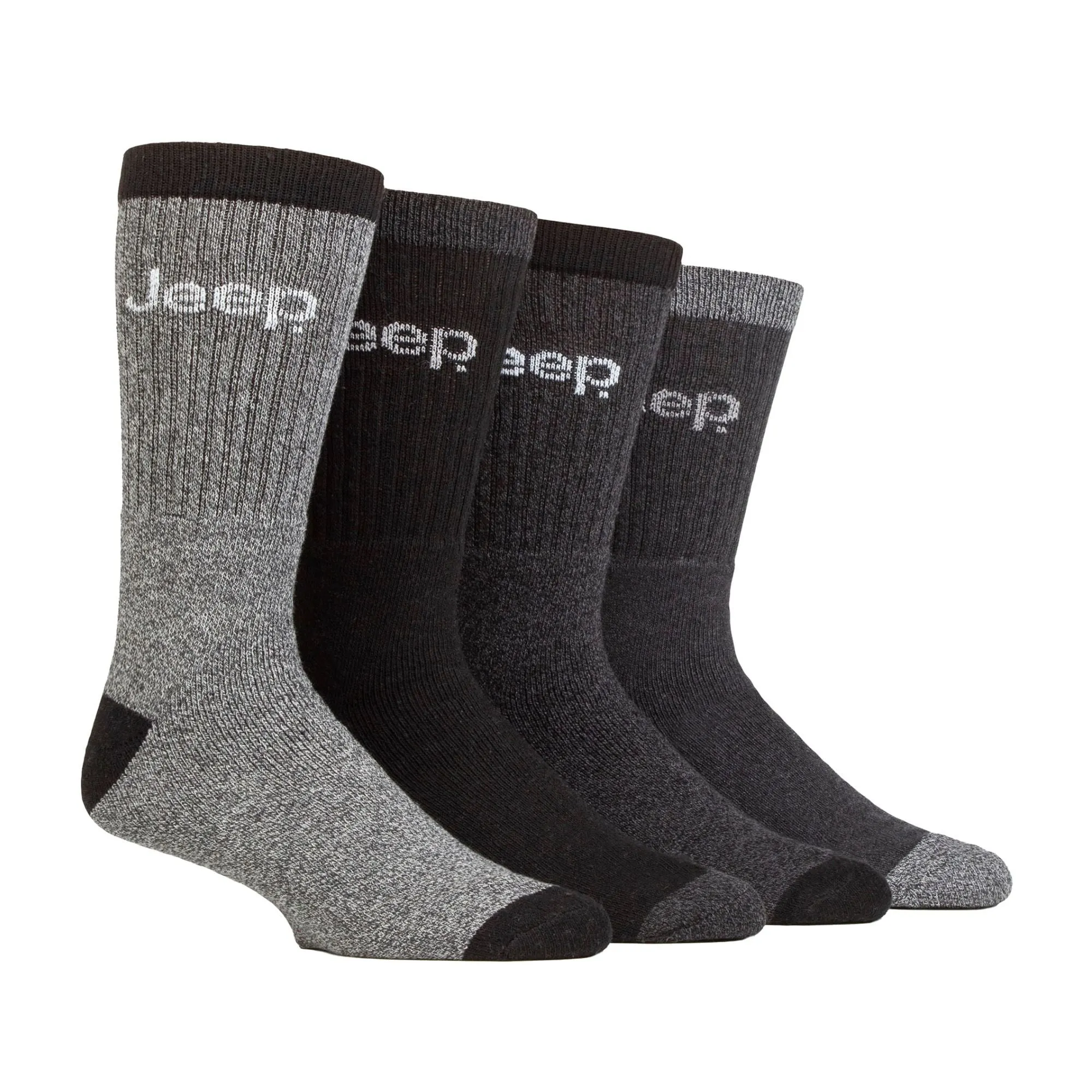 Men's 4 Pack Recycled Cotton Boot Socks | Thick Knit Full Cushioned Socks