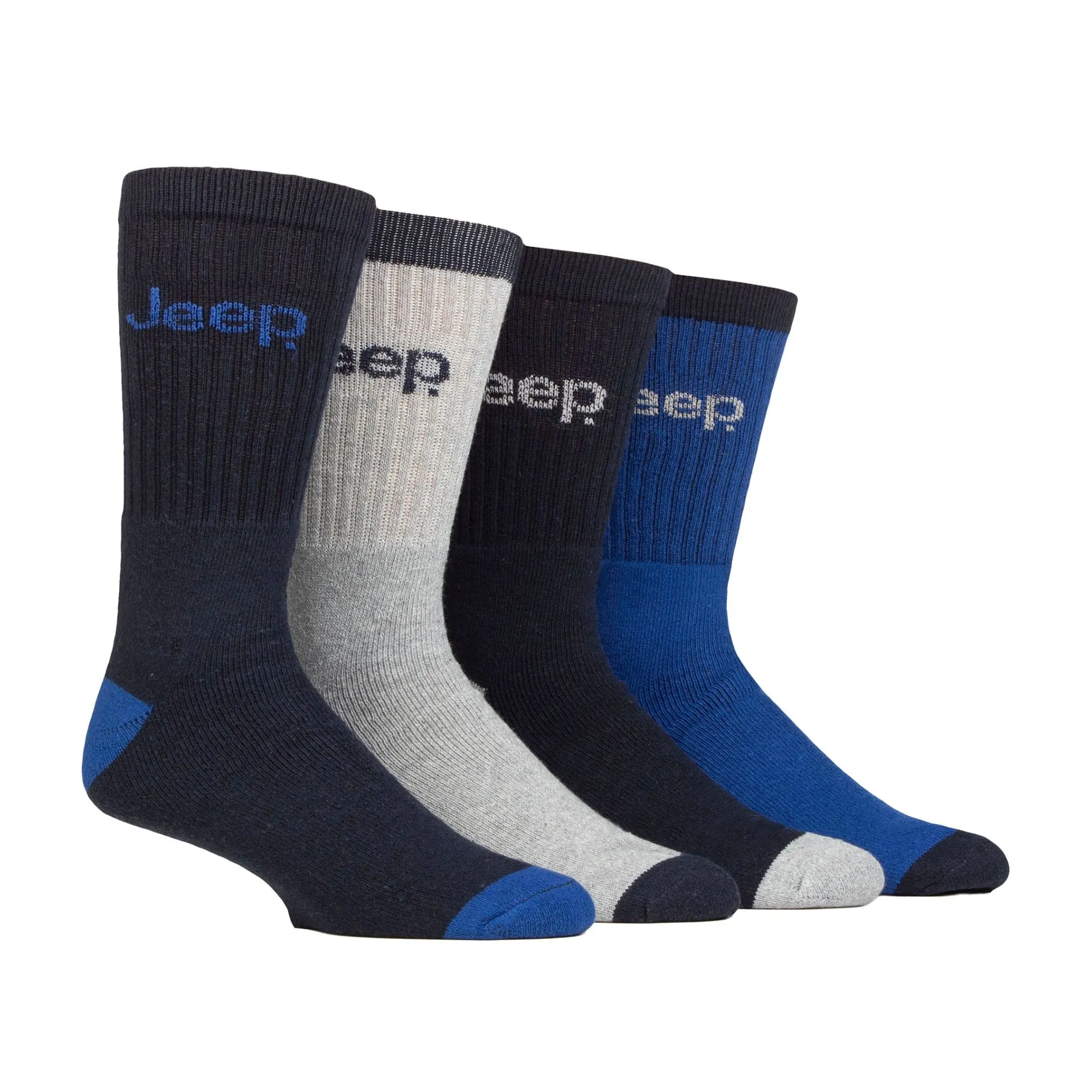 Men's 4 Pack Recycled Cotton Boot Socks | Thick Knit Full Cushioned Socks