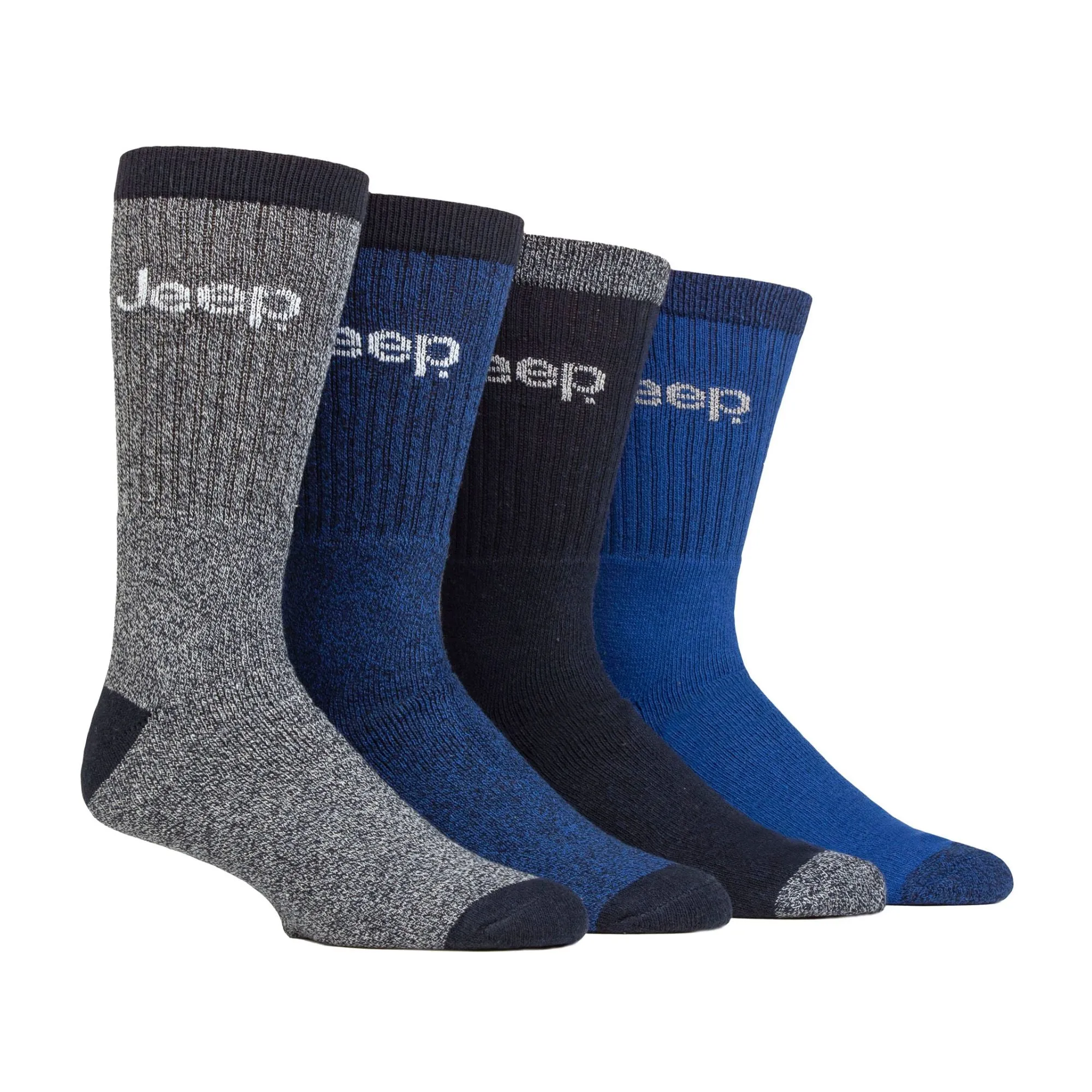Men's 4 Pack Recycled Cotton Boot Socks | Thick Knit Full Cushioned Socks
