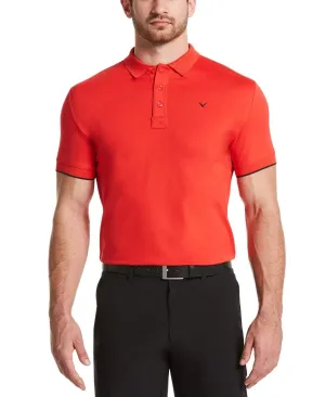 Mens Callaway X Solid Contrast Rib Polo