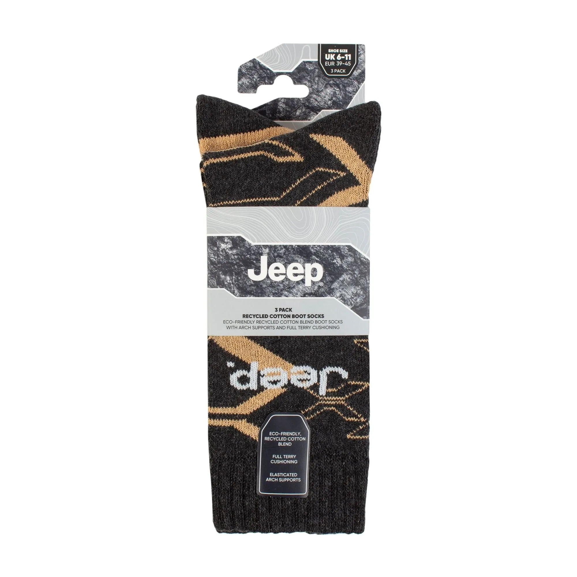 Men's Camo Boot Socks - Cushioned Anti-Blister Camouflage Socks