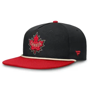 Men's Canada Fanatics Black/Red 2025 4 Nations Face-Off Golfer Snapback Hat