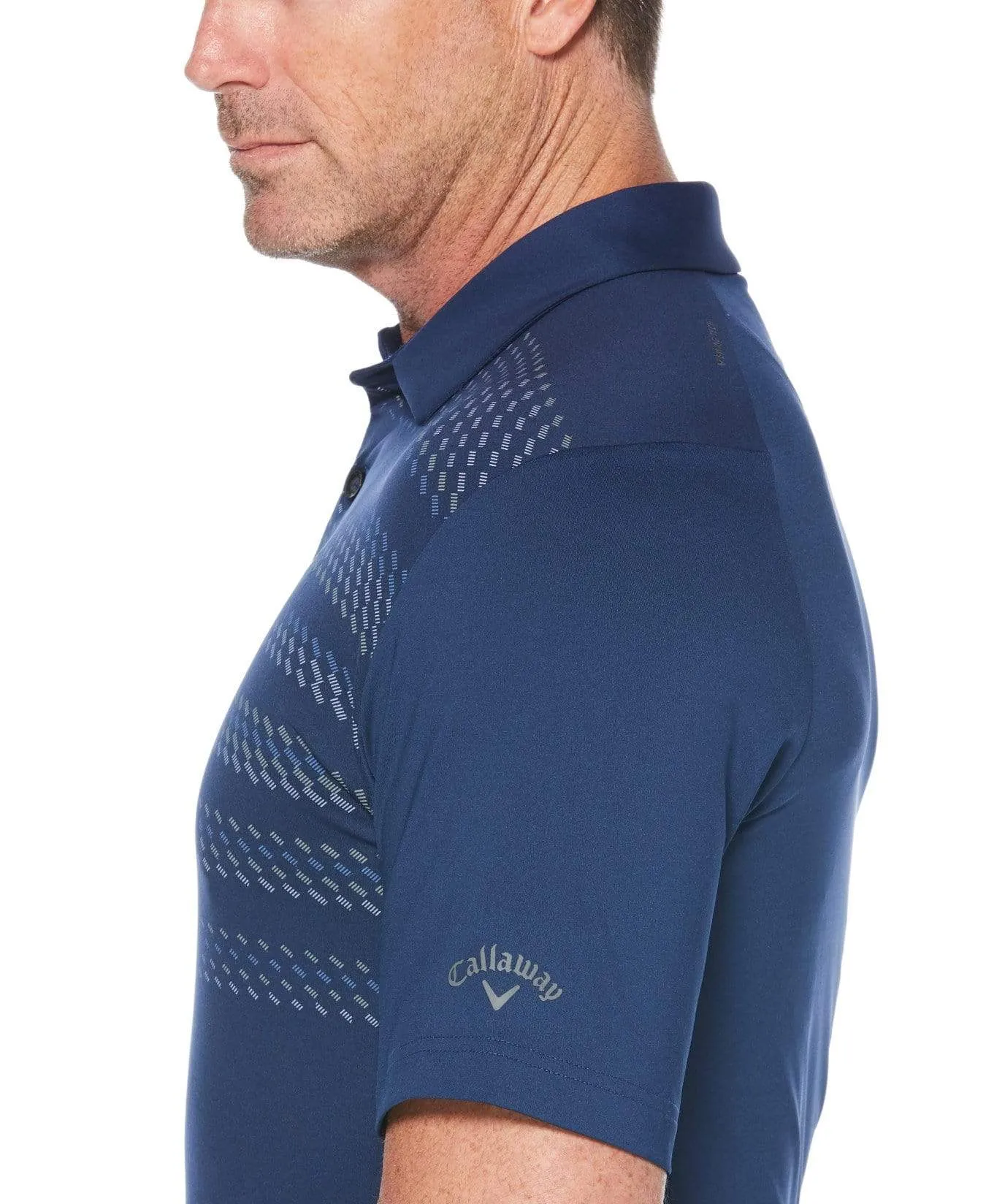 Mens Mini Geo Print Swing Tech™ Polo