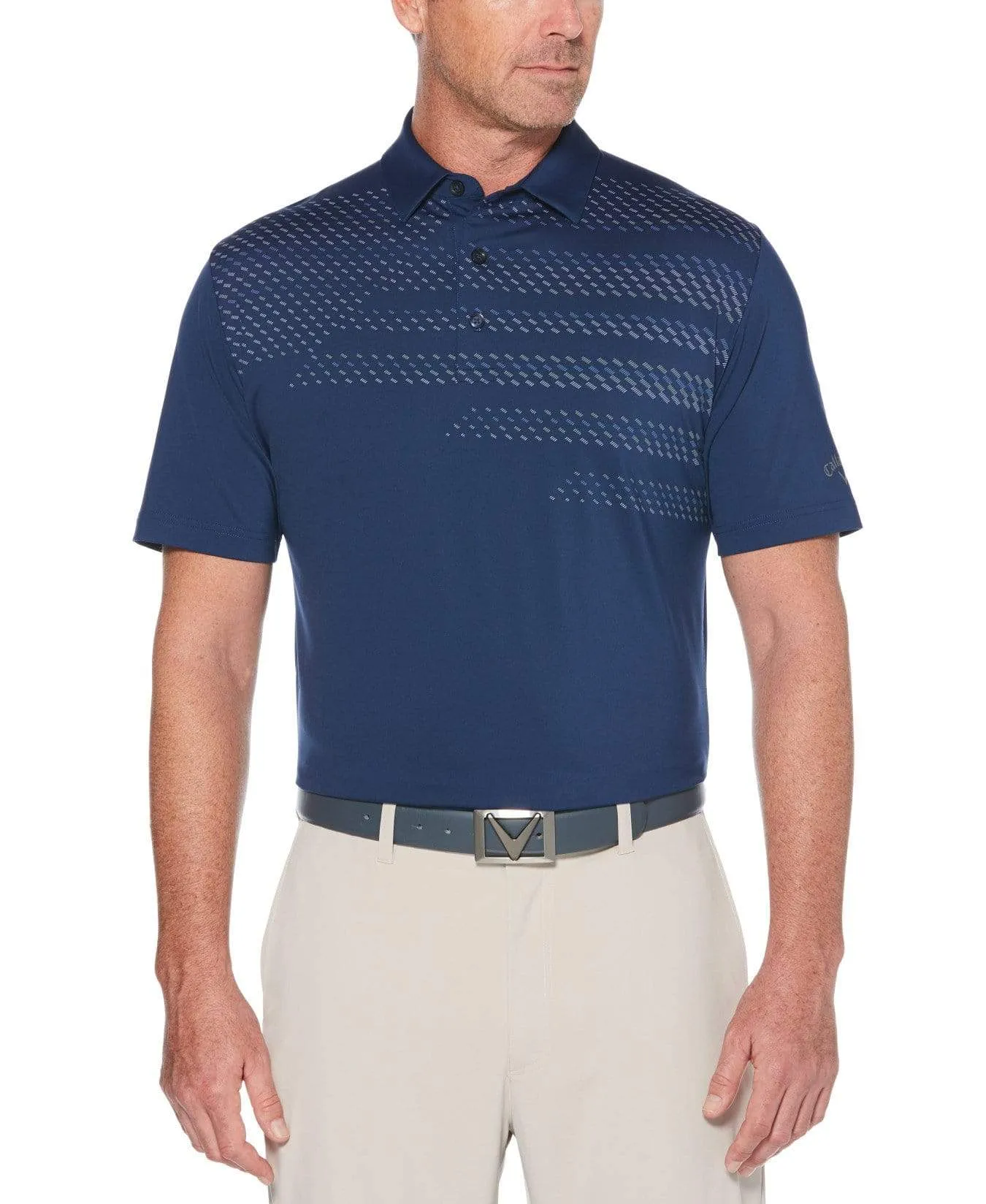 Mens Mini Geo Print Swing Tech™ Polo
