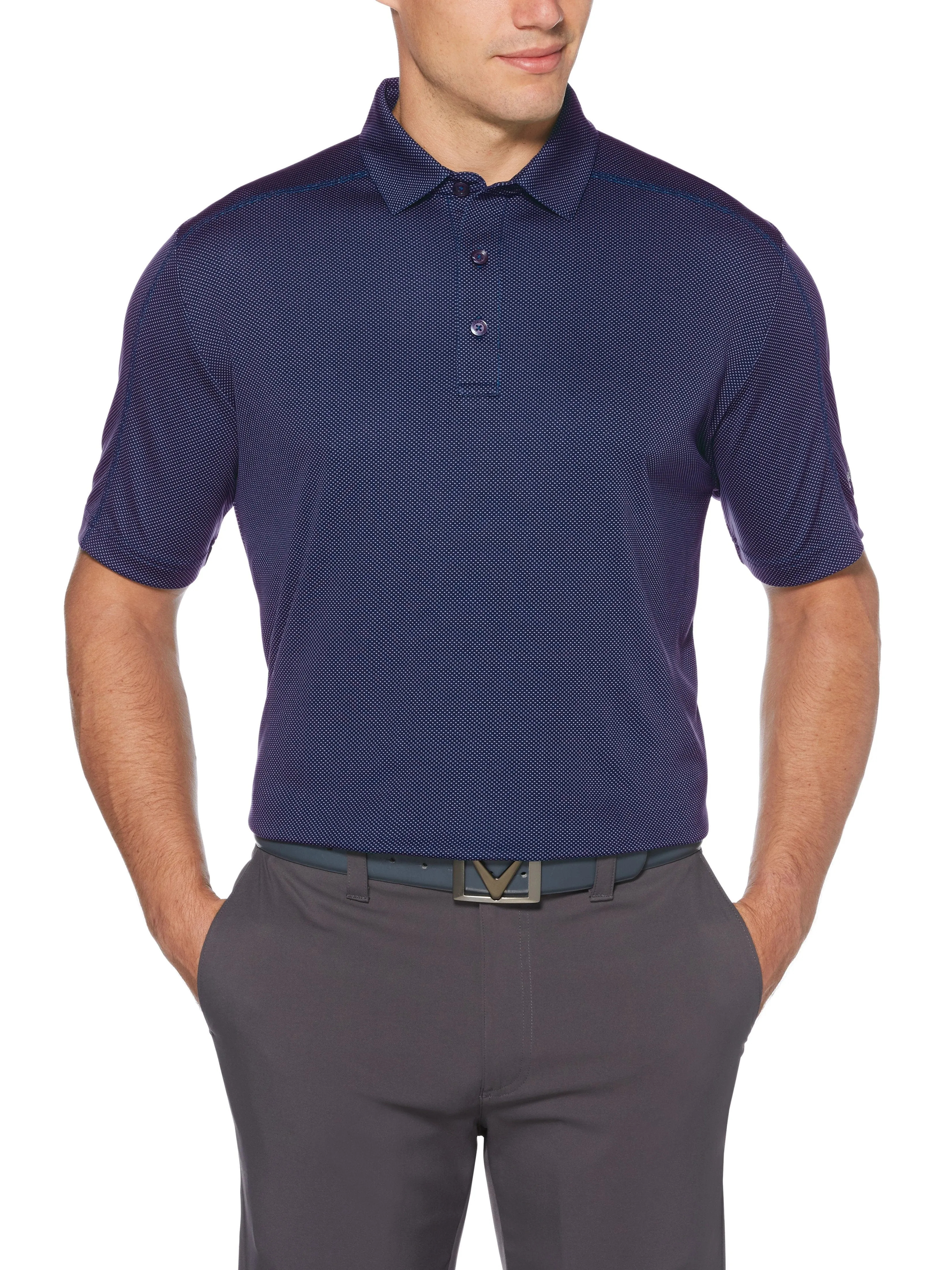 Mens Swing Tech™ Two Color Jacquard Polo