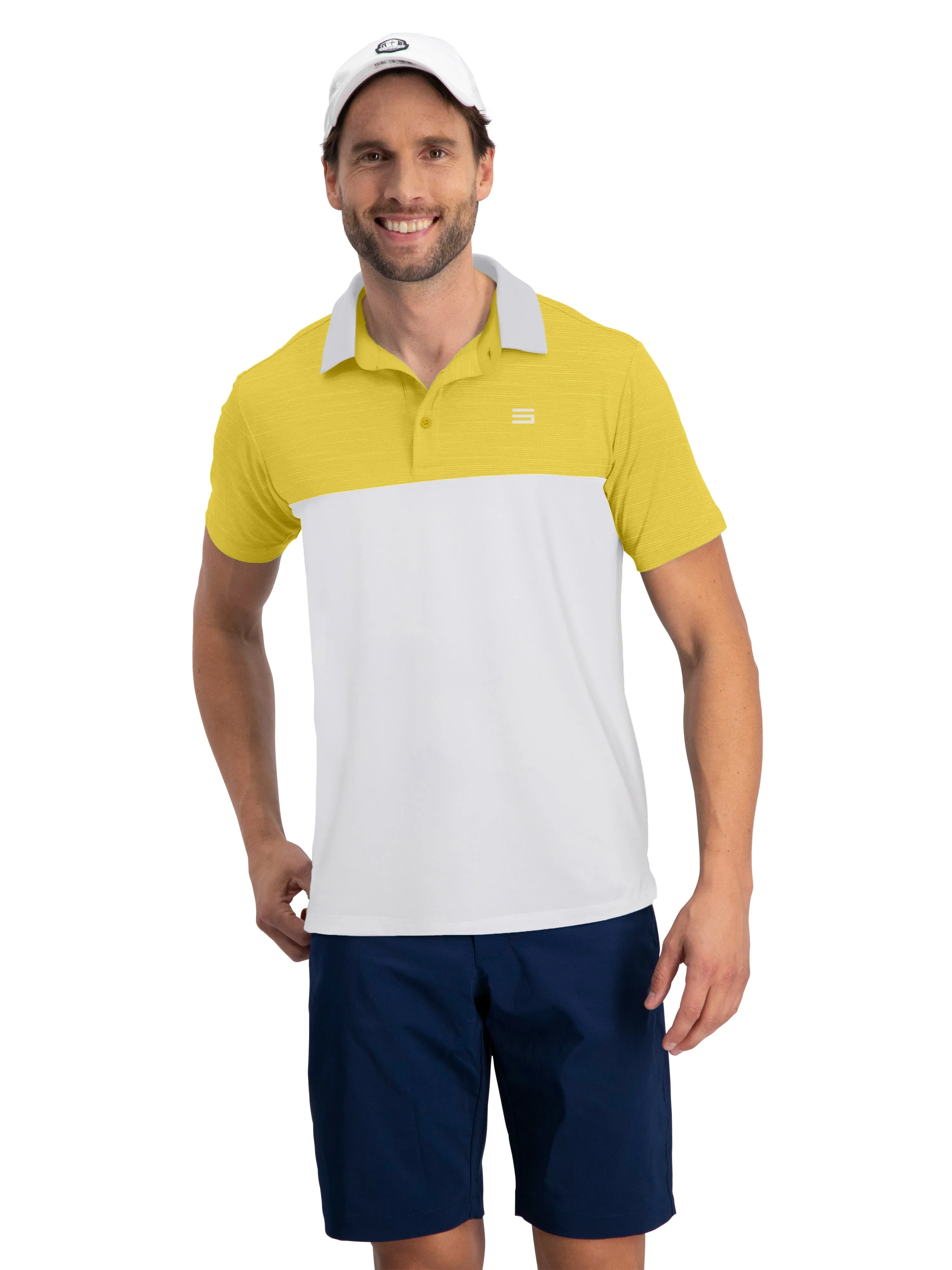 Men's Two-Tone Heathered Dry-Fit Golf Polos (Select Colors Only)