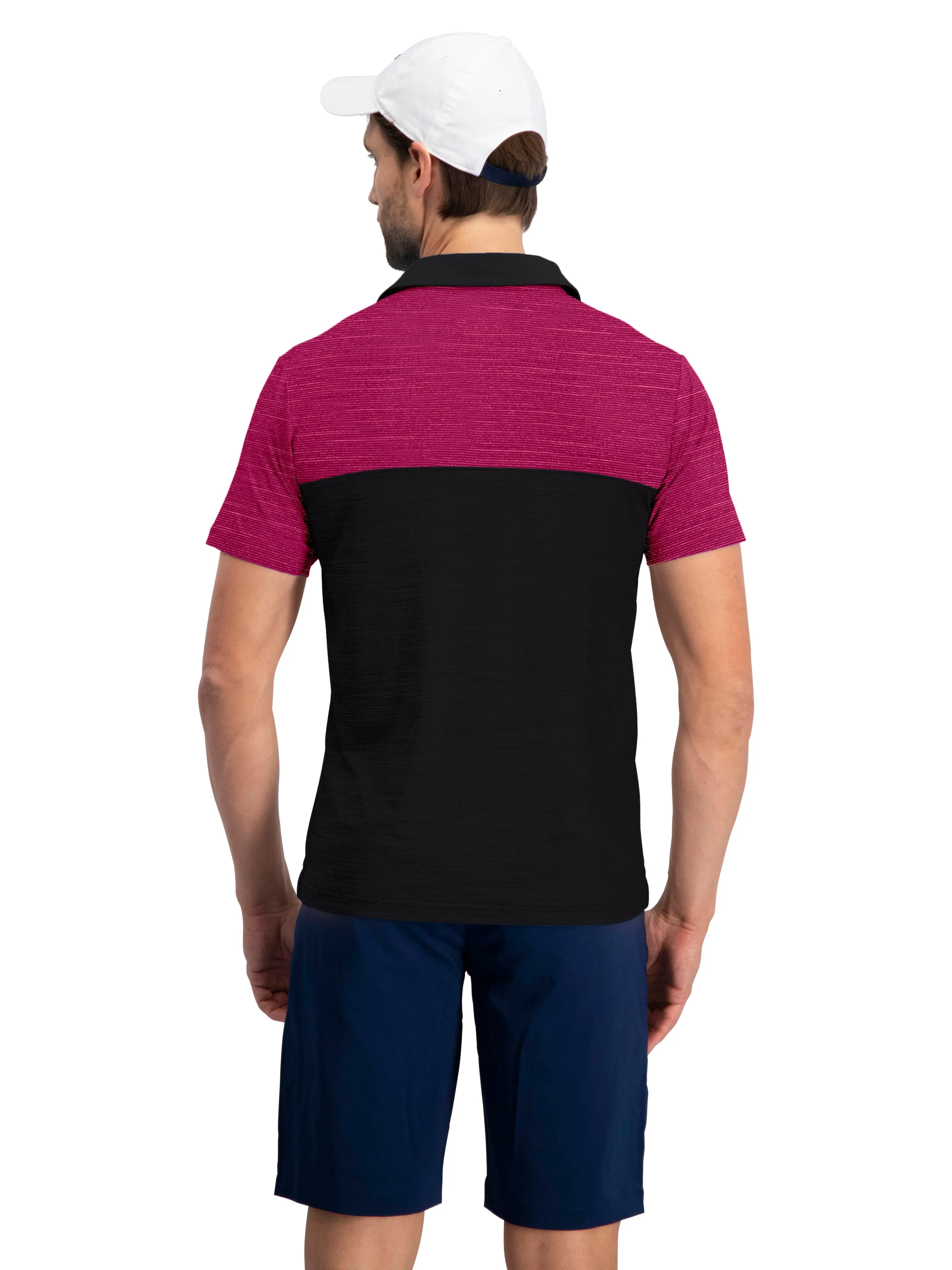 Men's Two-Tone Heathered Dry-Fit Golf Polos (Select Colors Only)