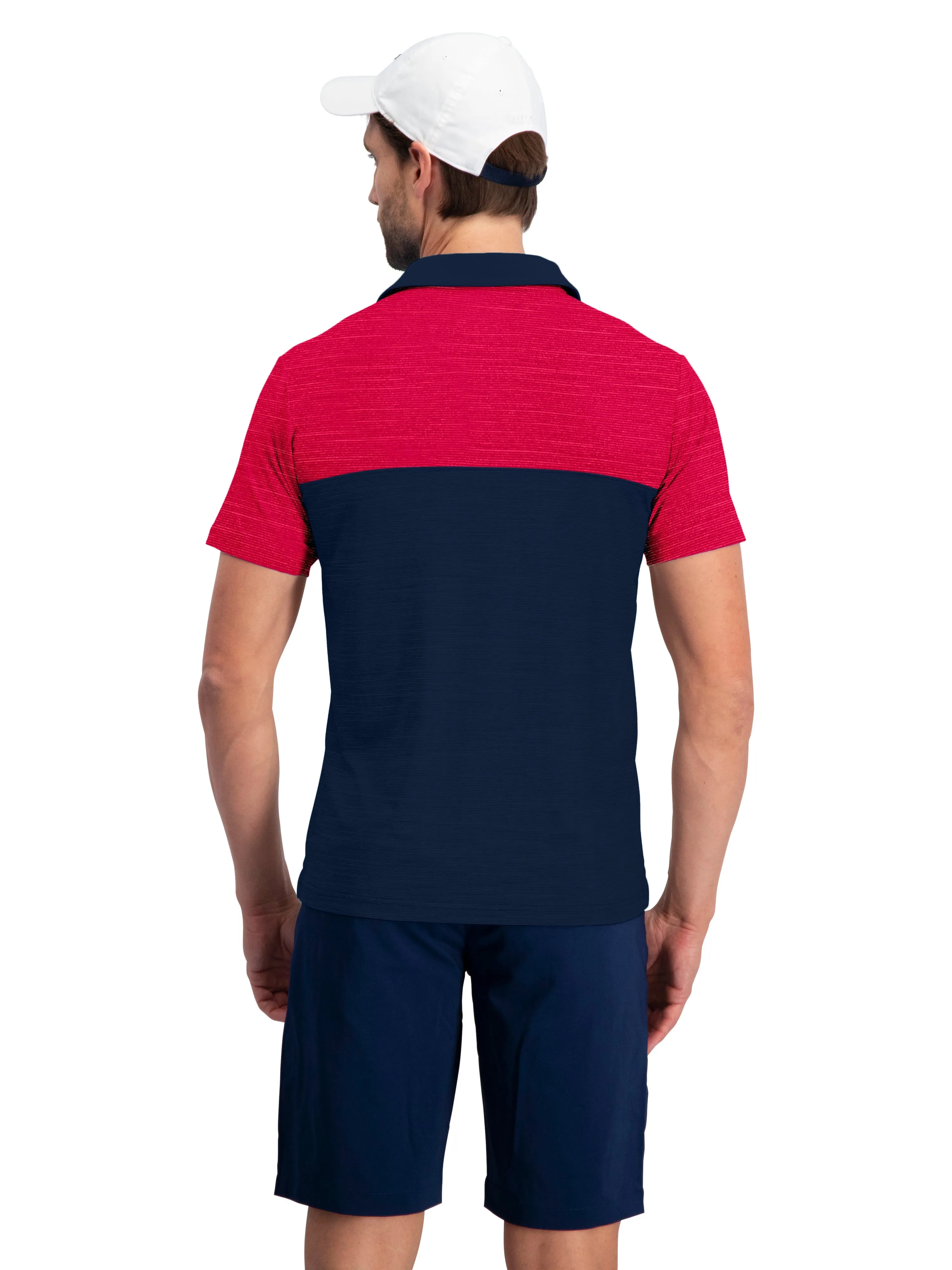 Men's Two-Tone Heathered Dry-Fit Golf Polos (Select Colors Only)