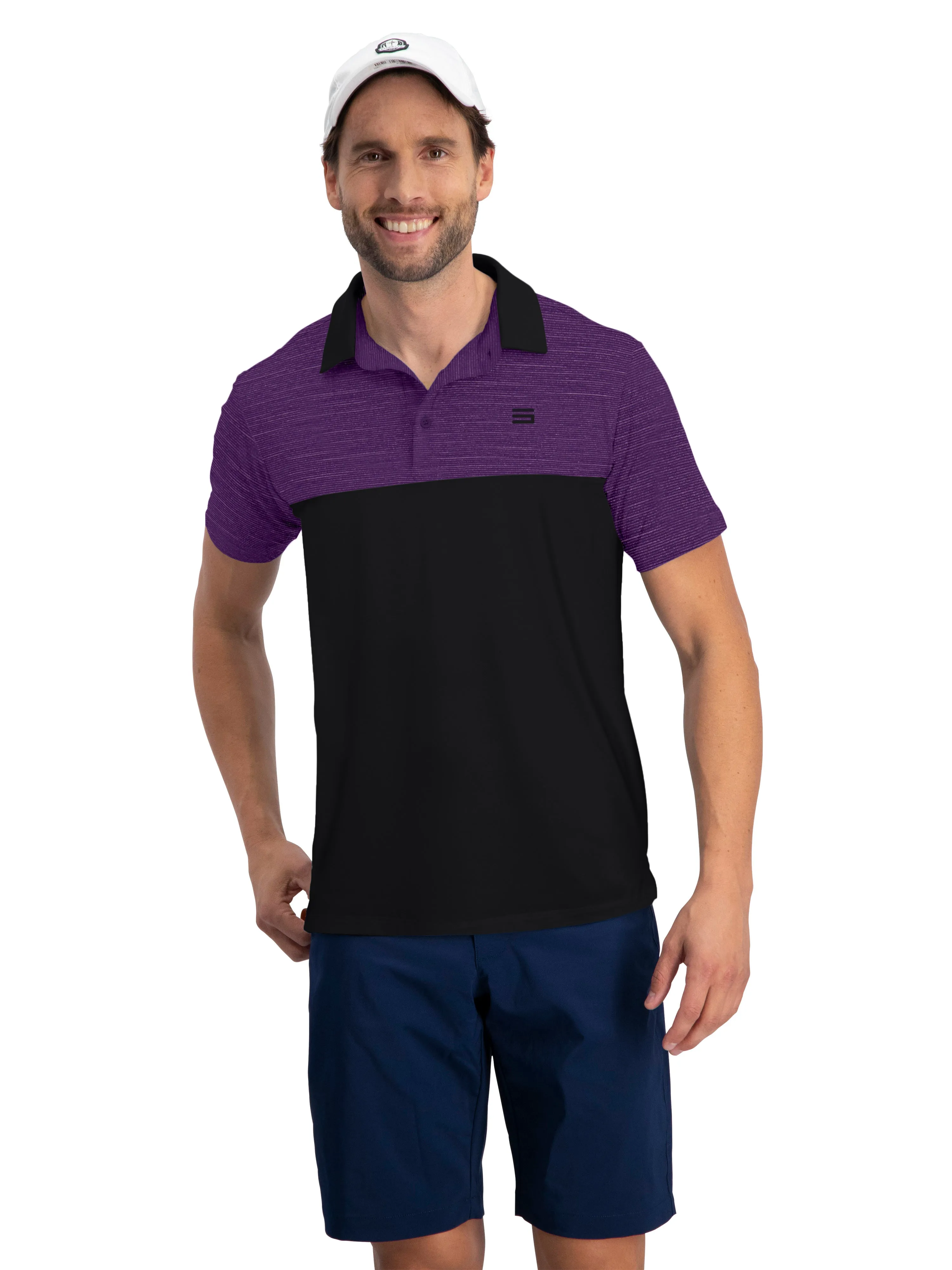 Men's Two-Tone Heathered Dry-Fit Golf Polos (Select Colors Only)