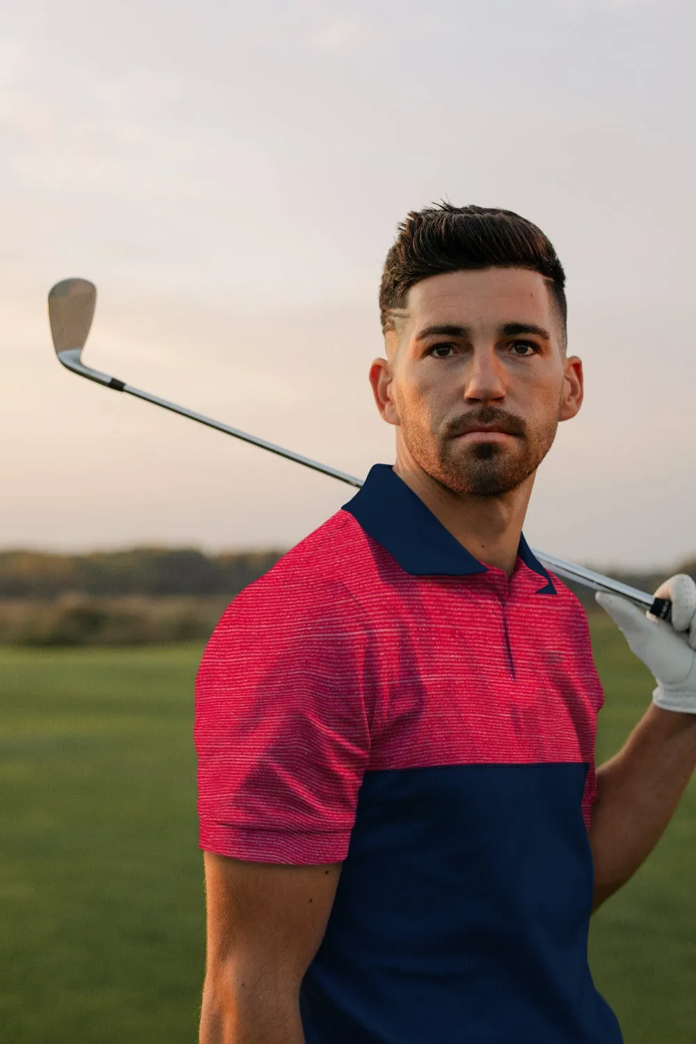 Men's Two-Tone Heathered Dry-Fit Golf Polos (Select Colors Only)