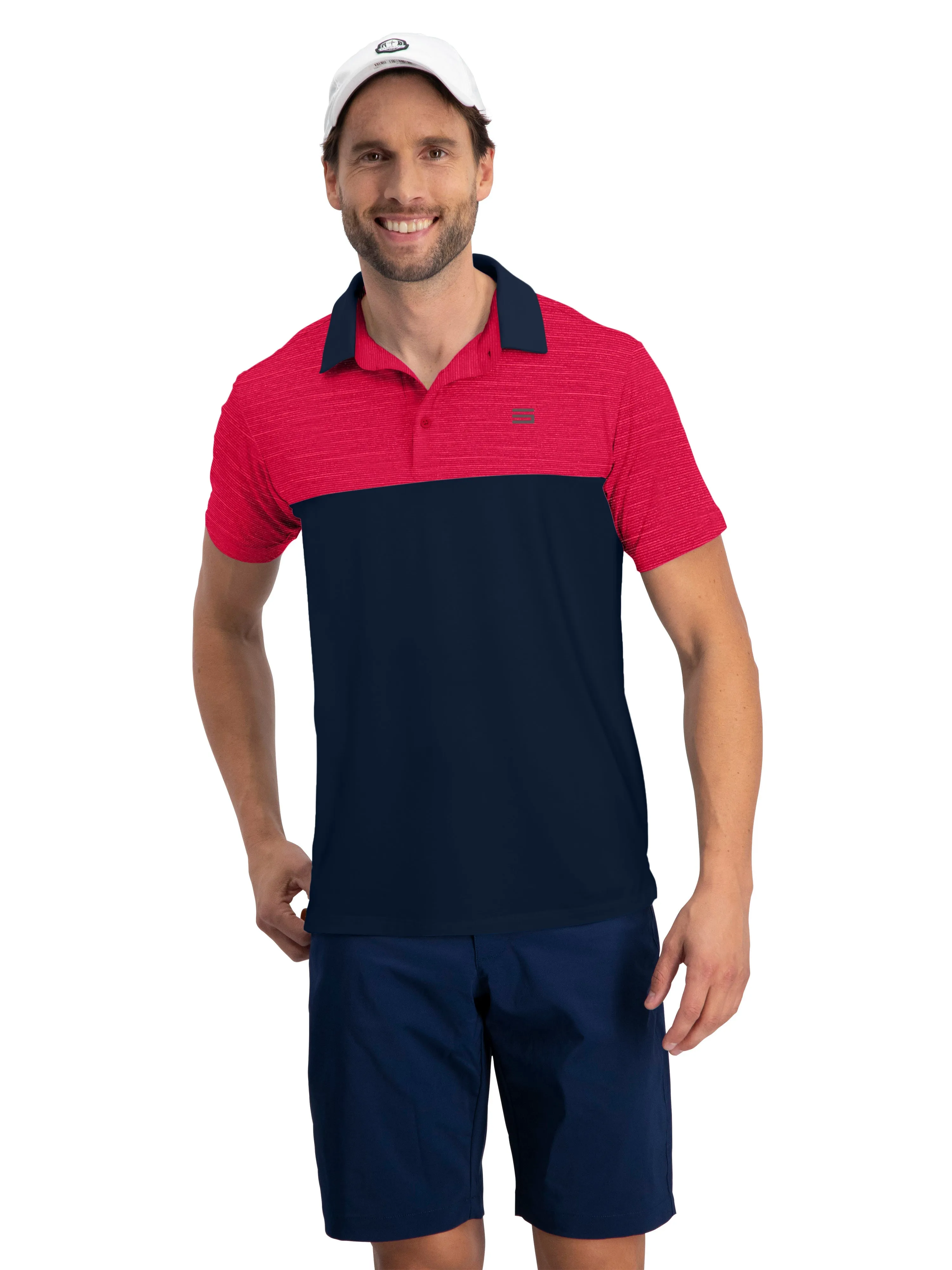 Men's Two-Tone Heathered Dry-Fit Golf Polos (Select Colors Only)