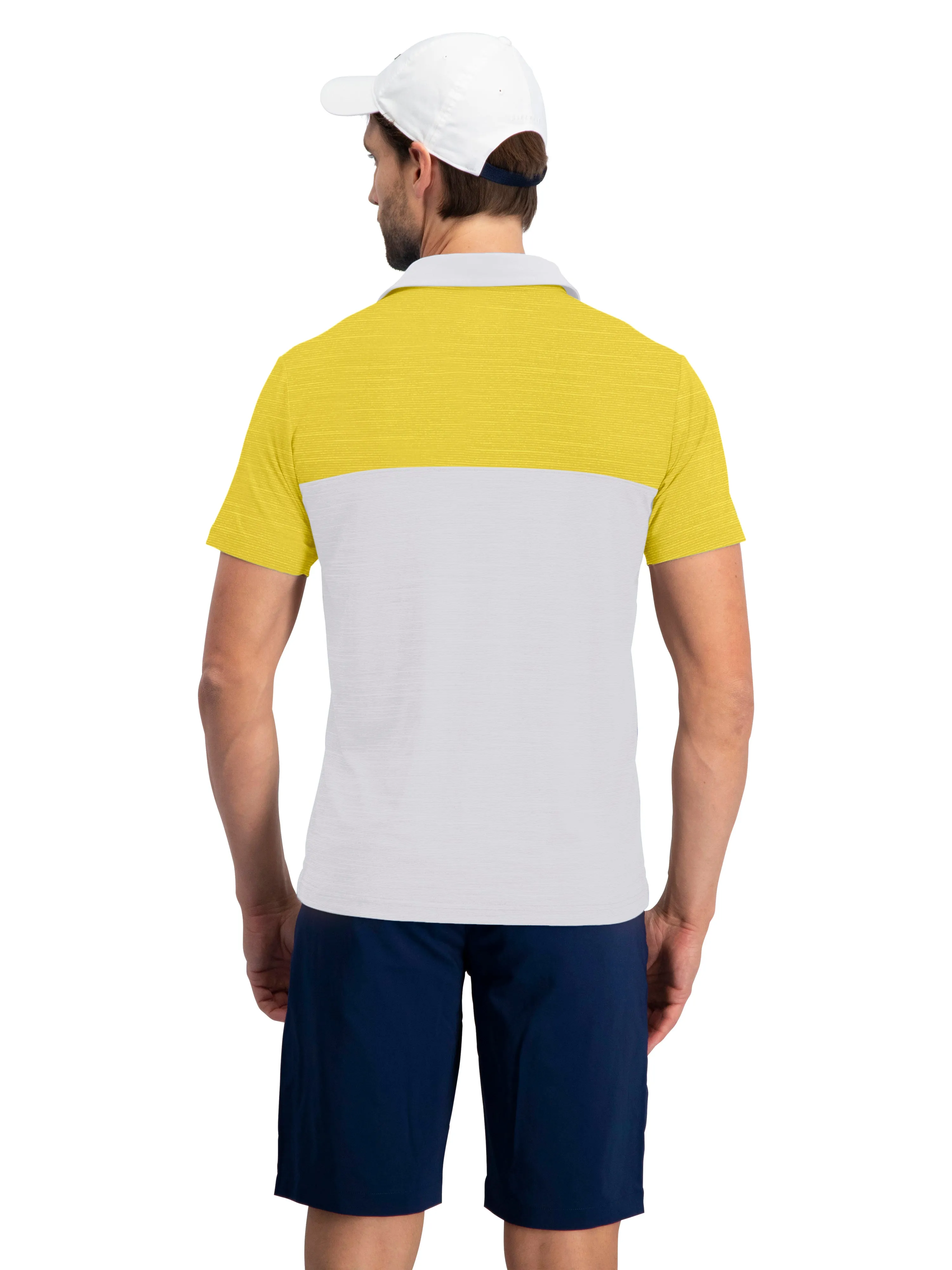 Men's Two-Tone Heathered Dry-Fit Golf Polos (Select Colors Only)