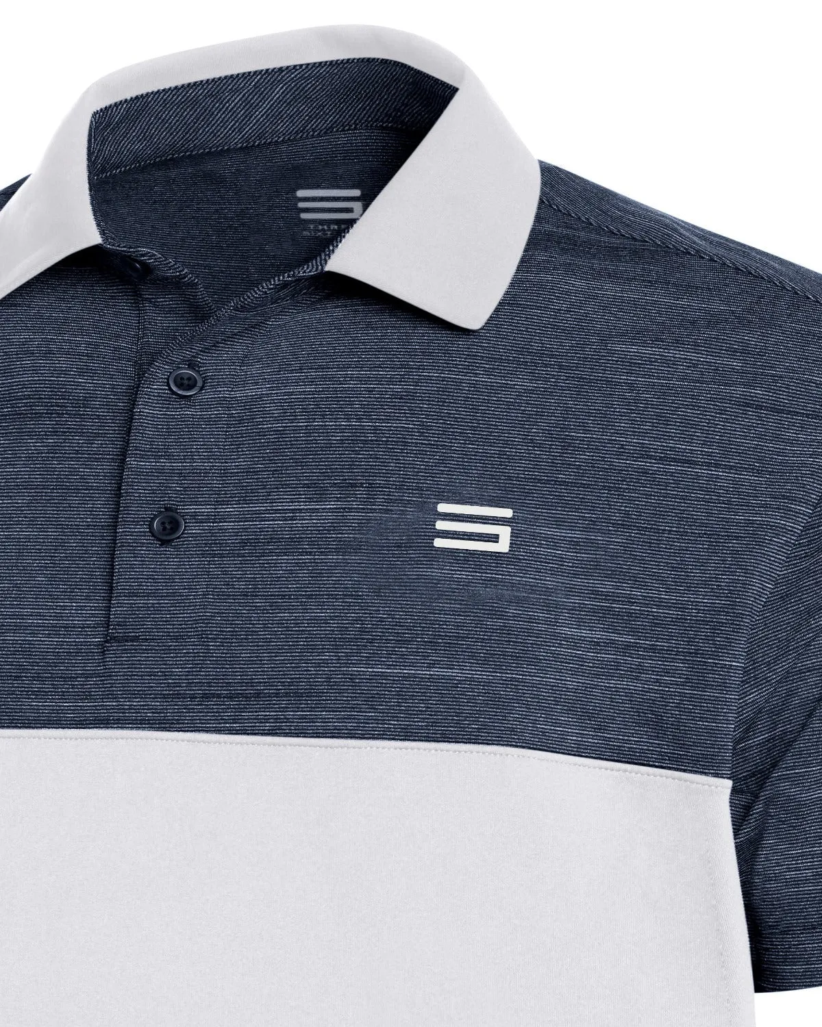Men's Two-Tone Heathered Dry-Fit Golf Polos (Select Colors Only)