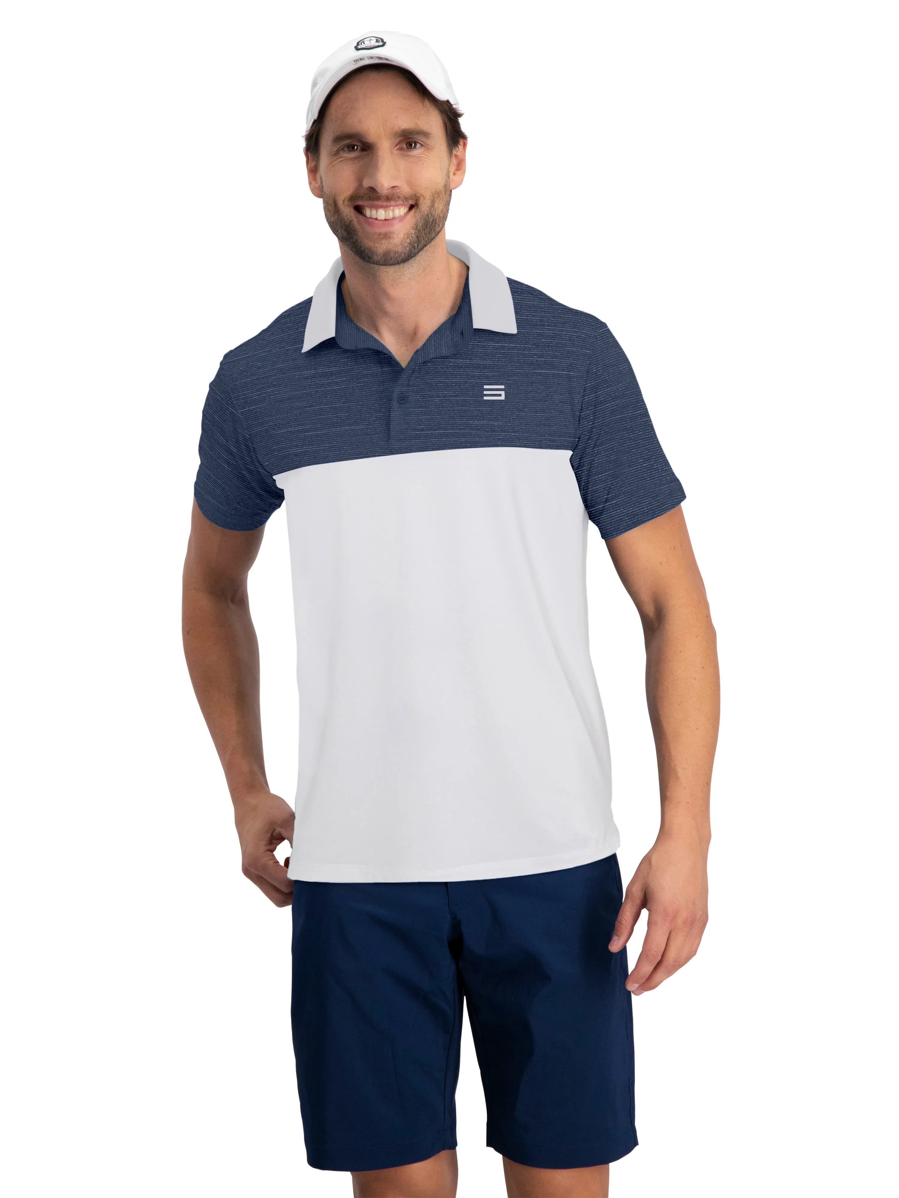 Men's Two-Tone Heathered Dry-Fit Golf Polos (Select Colors Only)