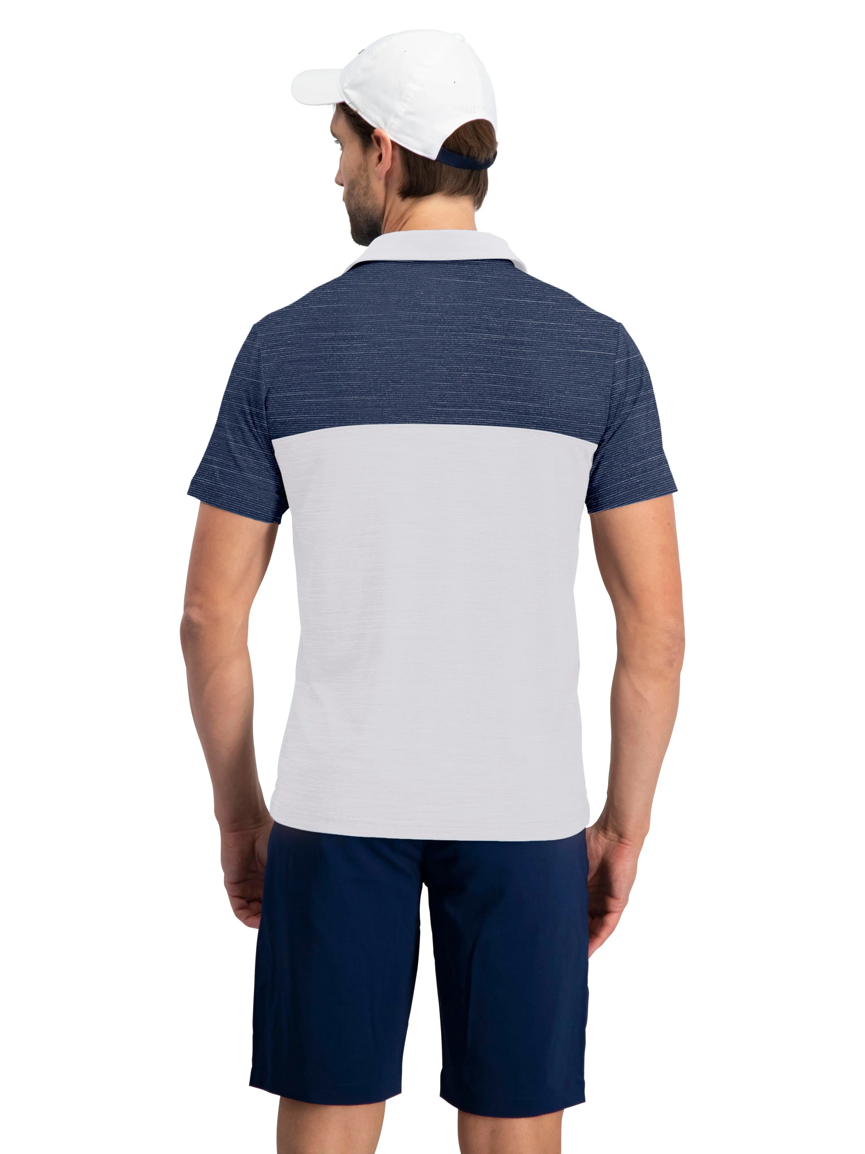 Men's Two-Tone Heathered Dry-Fit Golf Polos (Select Colors Only)