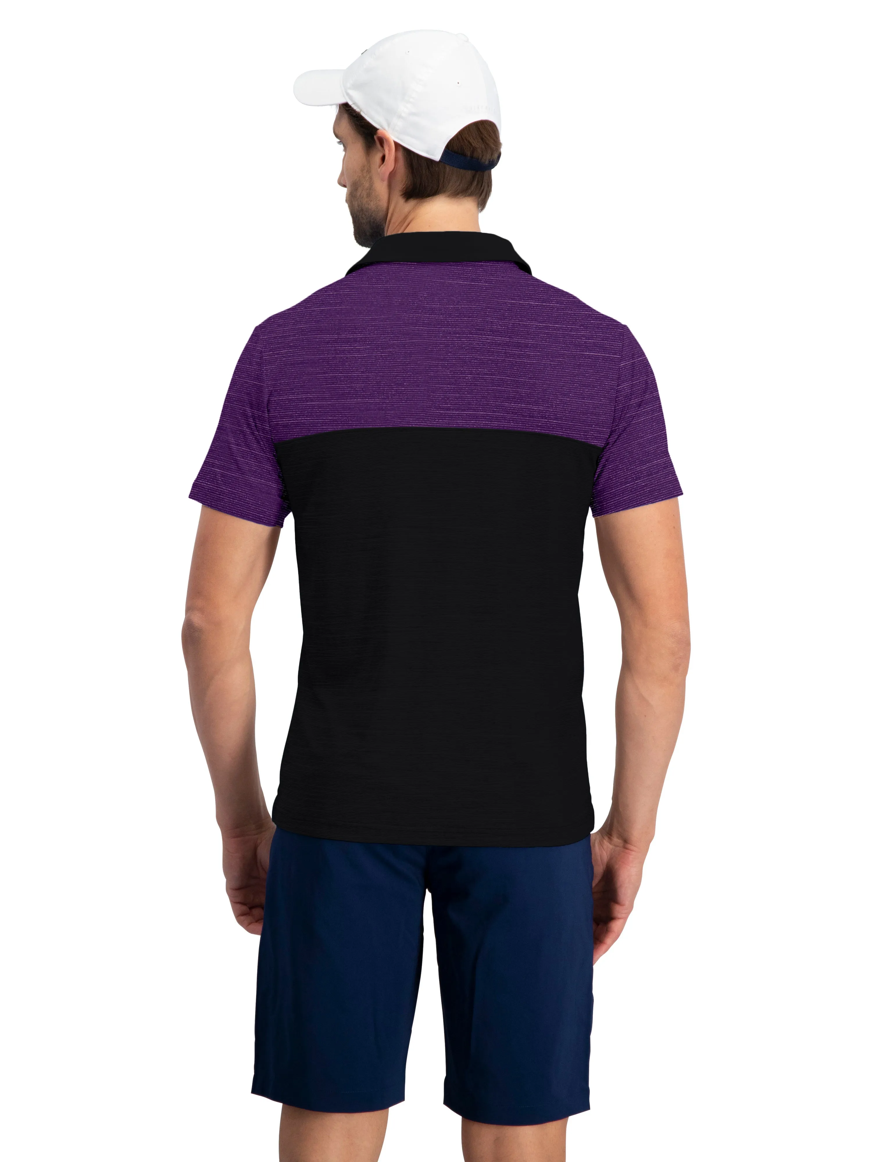 Men's Two-Tone Heathered Dry-Fit Golf Polos (Select Colors Only)
