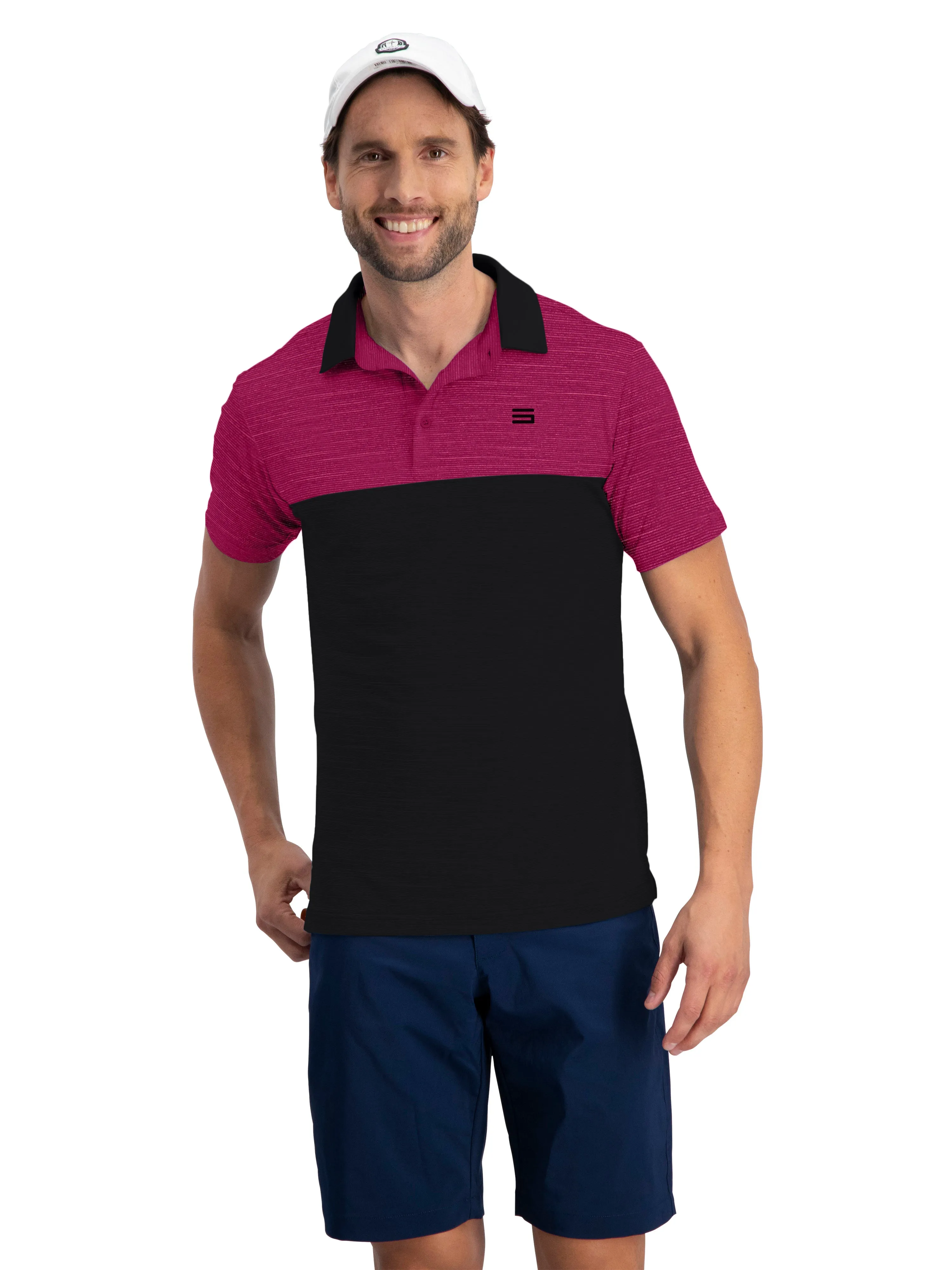 Men's Two-Tone Heathered Dry-Fit Golf Polos (Select Colors Only)