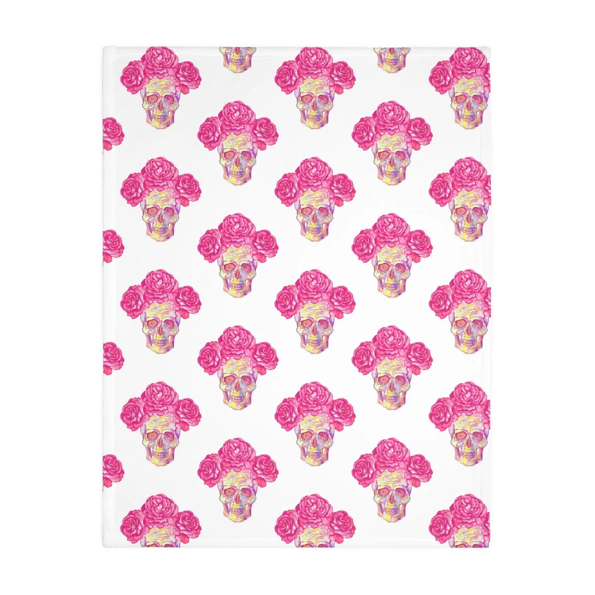 Mexican hearts / Sugar skull Velveteen Minky Blanket (Two-sided print)