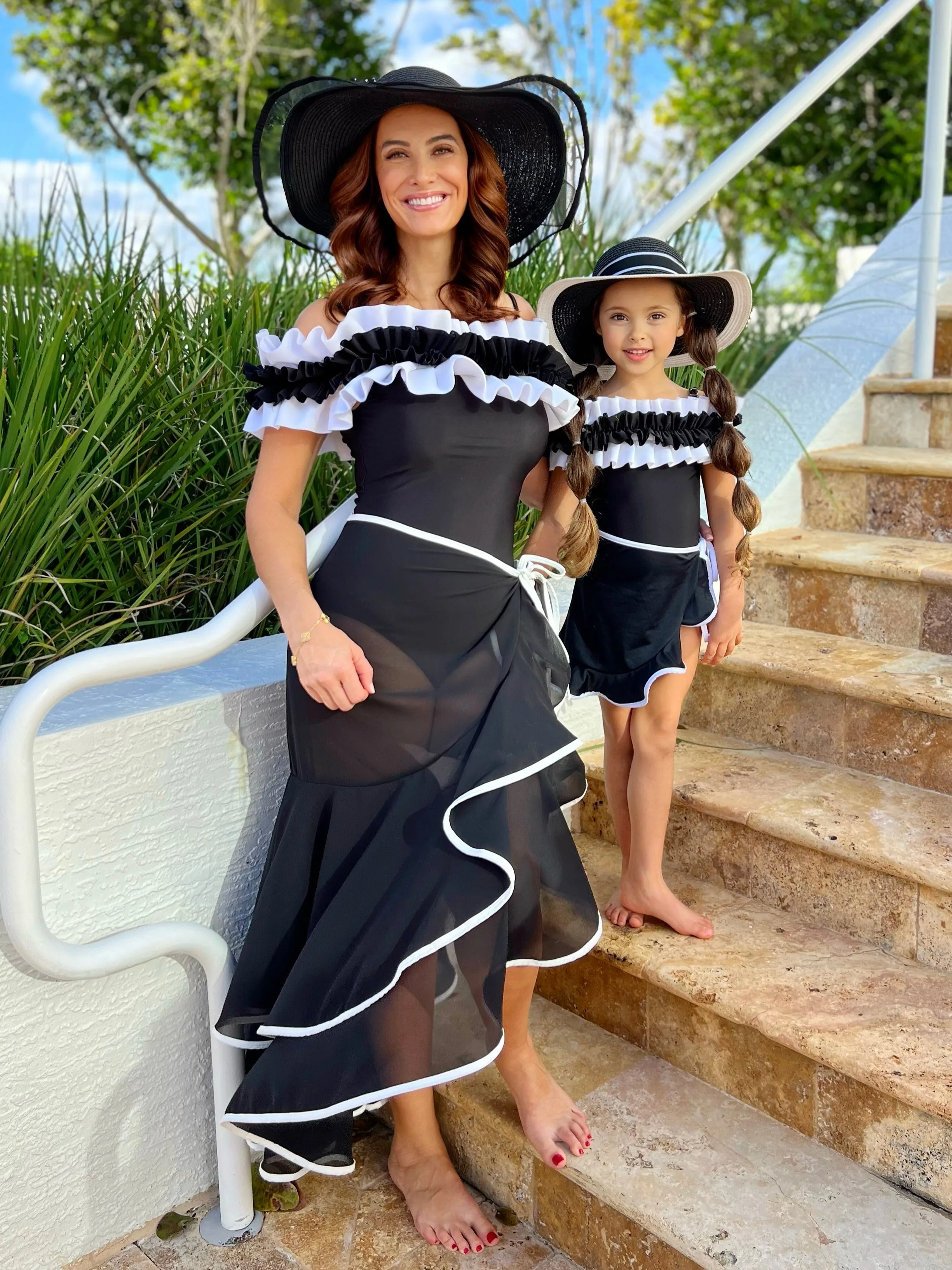 Mommy and Me Black Swim Sarong
