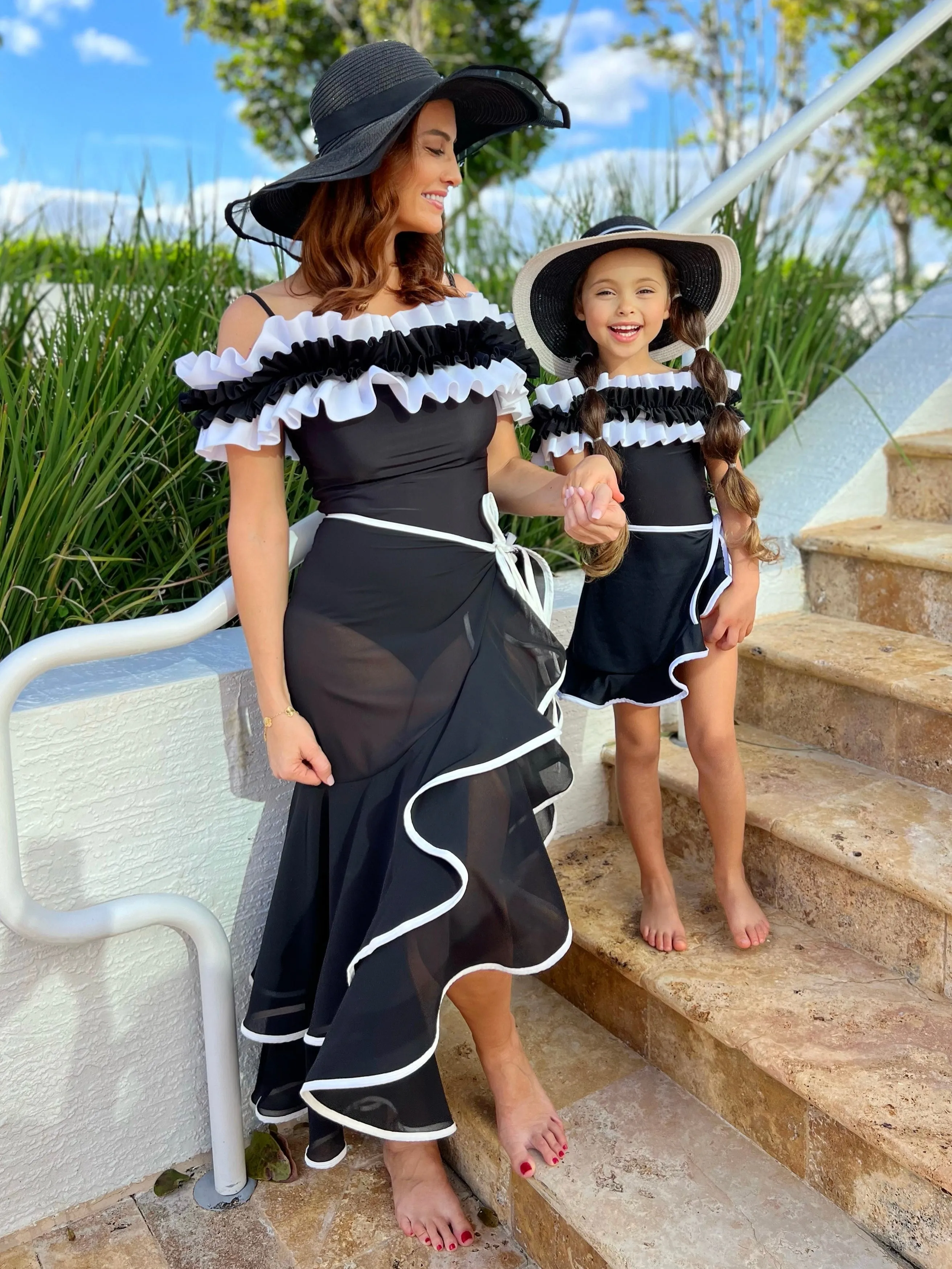 Mommy and Me Black Swim Sarong
