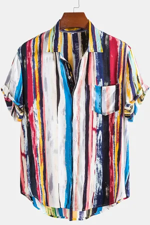 Multi Color Graffiti Stripes Shirts