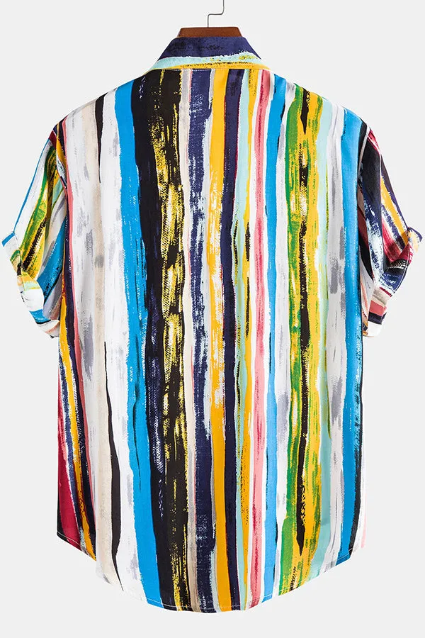 Multi Color Graffiti Stripes Shirts