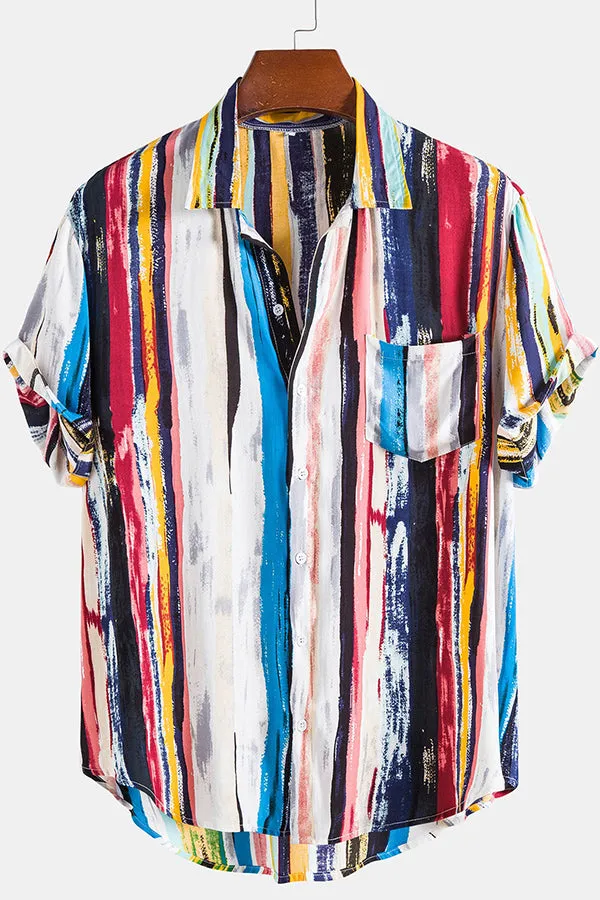 Multi Color Graffiti Stripes Shirts