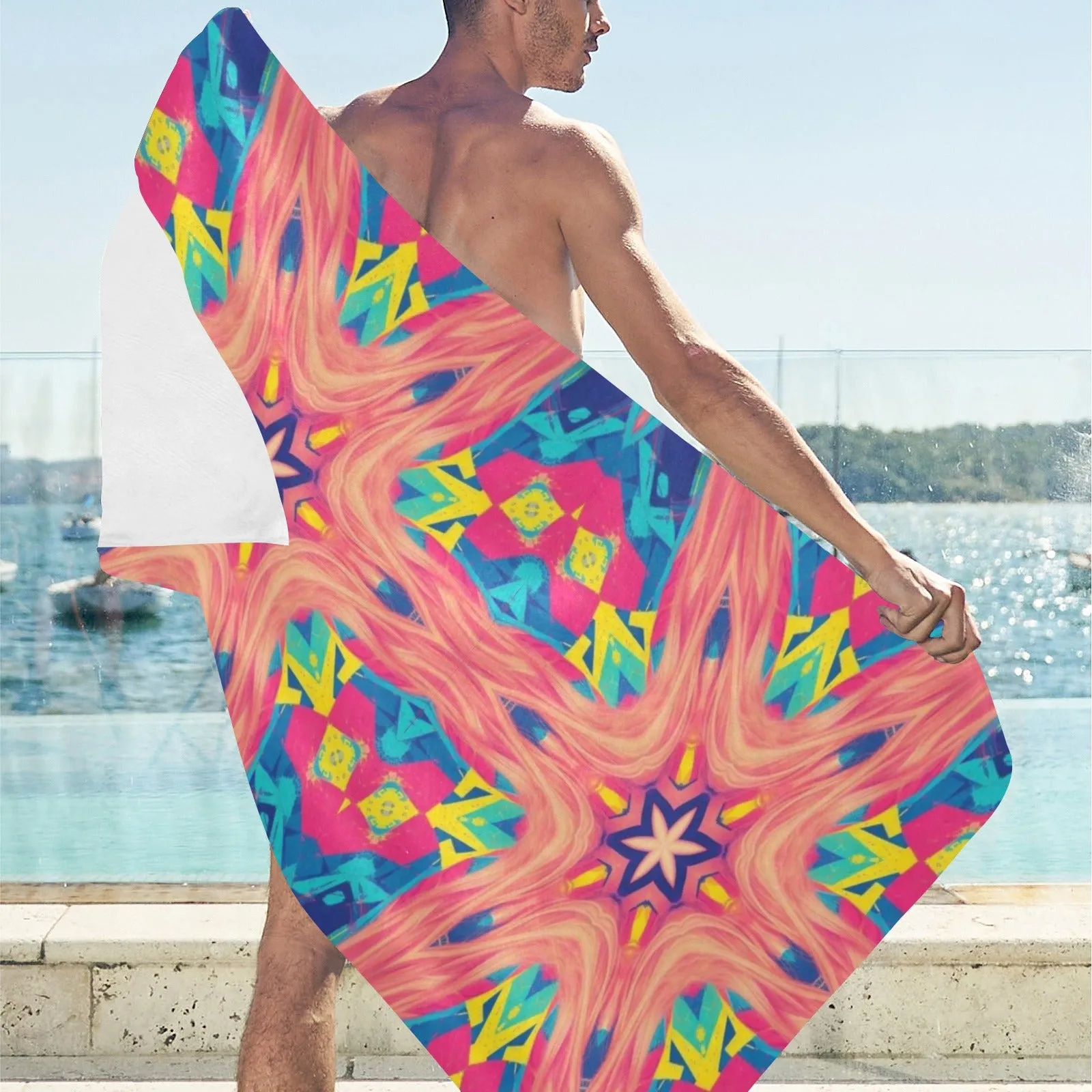 Muted Colorful Star Beach Towel - 30"x 60" (Made In USA)