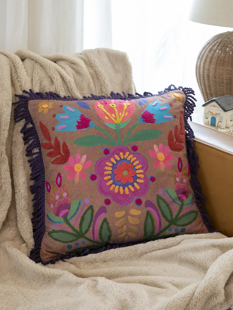 Natural Life Tufted Boho Pillow