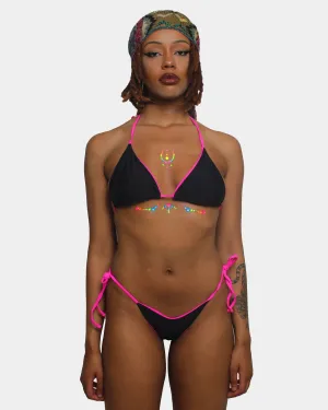 NEON STRING BIKINI BLACK / PINK