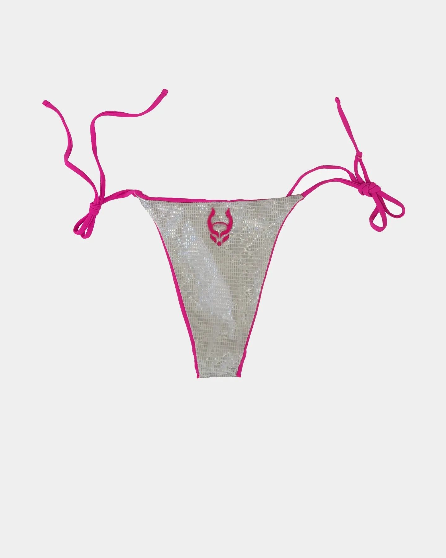 NEON STRING BIKINI DISCO SILVER / PINK