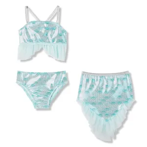 New George Toddler Girls' Mermaid Swim 3-Piece Set, Sz 5T!