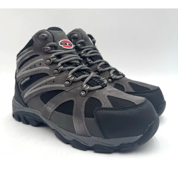 NEW Iron Age SURVEYOR Men's Hiking Boot Grey/Black US Size 10 Wide NIB